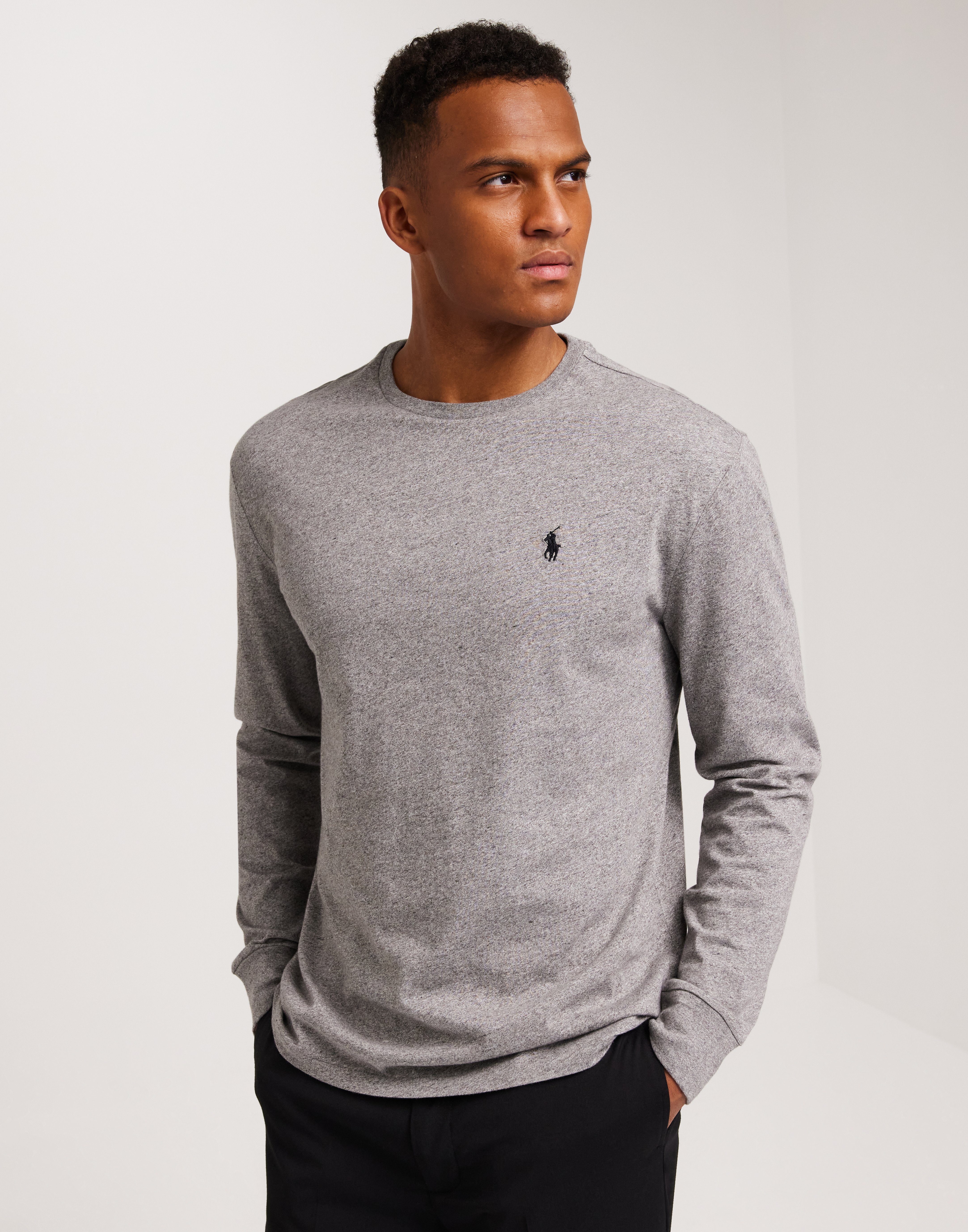 Long sleeve ralph lauren polo grey hotsell