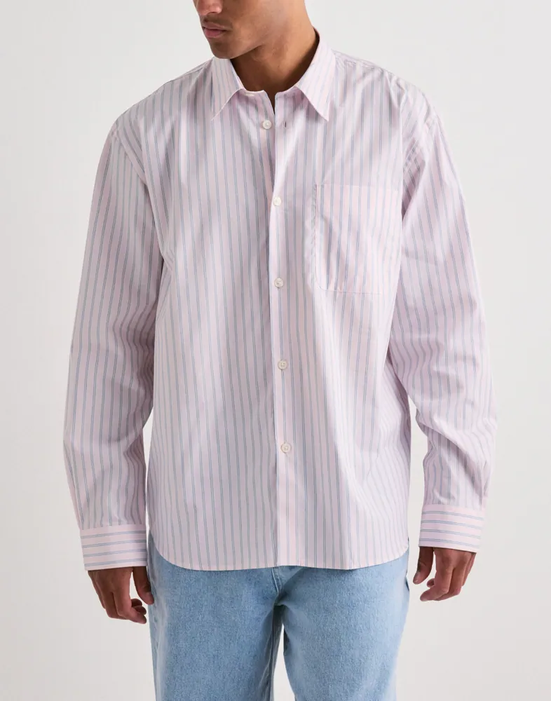 Slhrlxholger Stripe Ls Shirt Randiga skjortor
