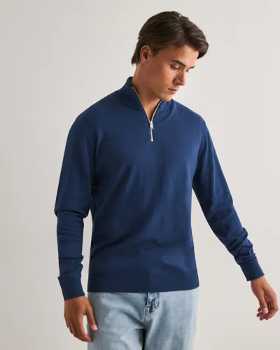 Que Sera Sera Oscar Halfzip Knit Half zip Blå