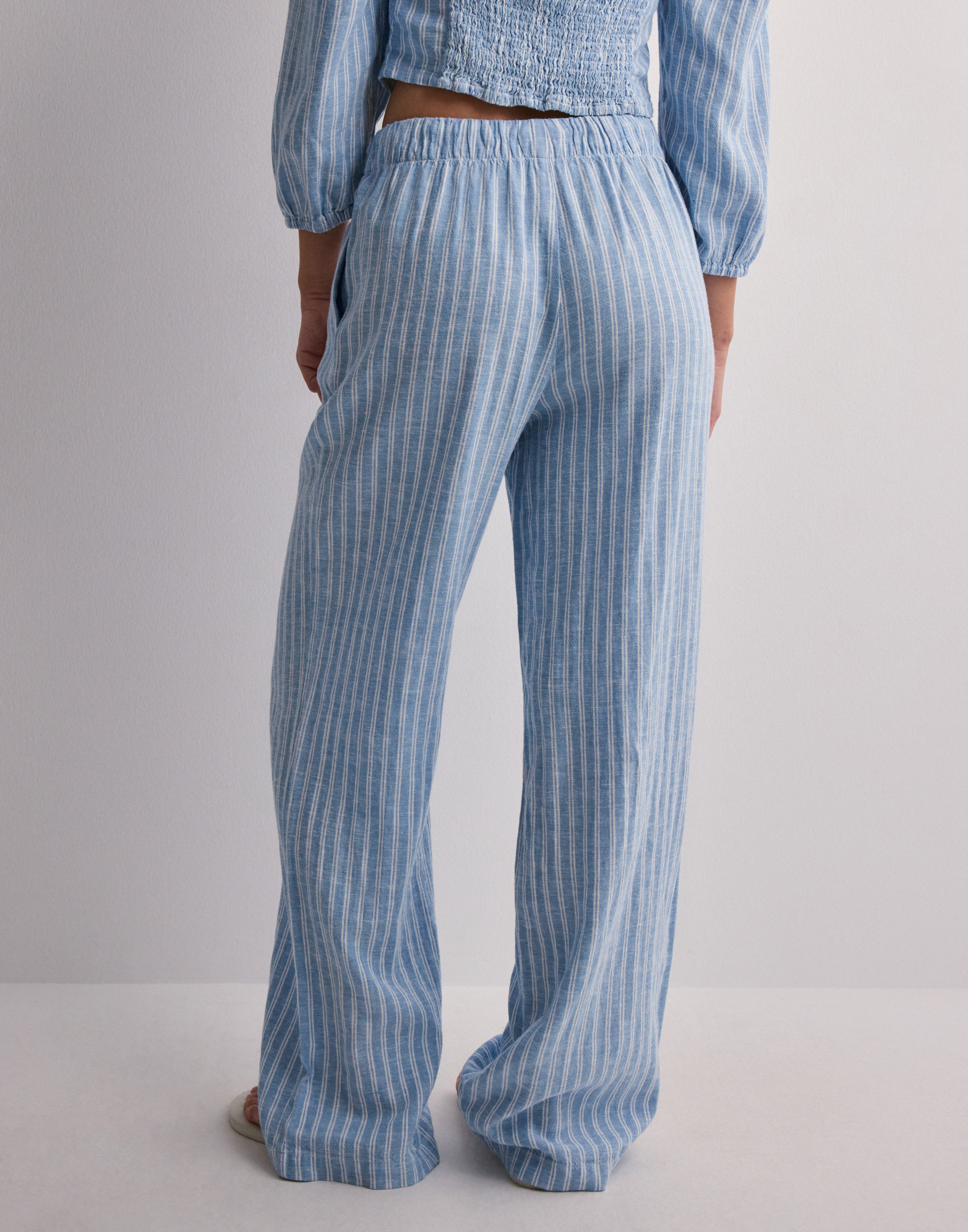 Buy Only ONLCARO MW LINEN BL PULL-UP PANT CC - Blissful Blue