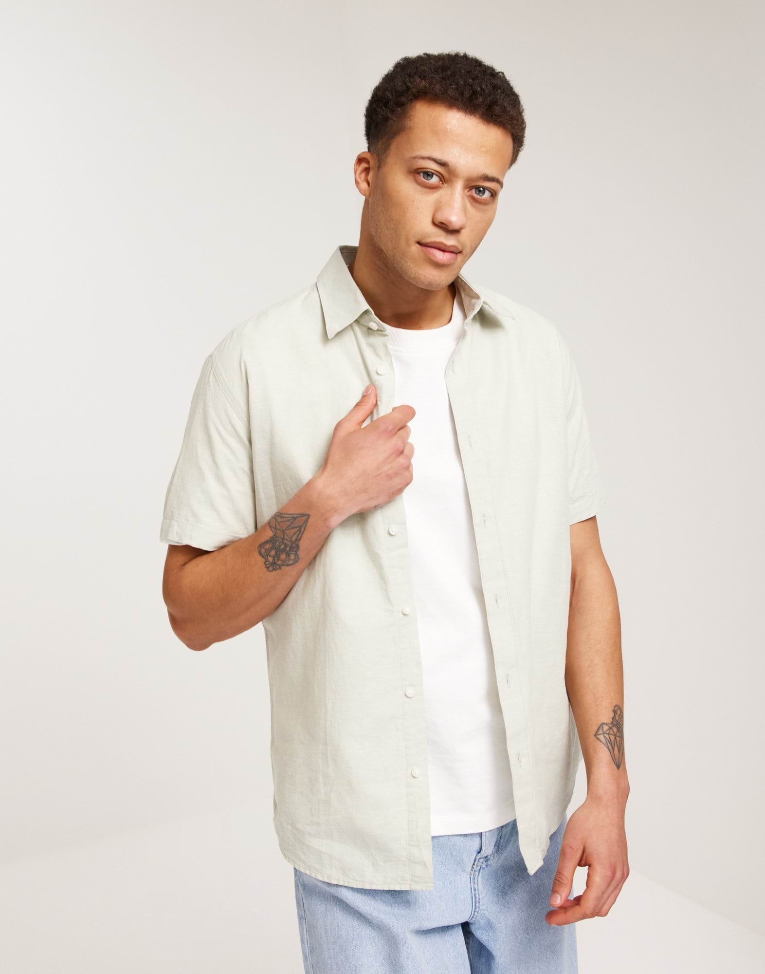 SLHREGNEW-LINEN SHIRT SS CLASSIC