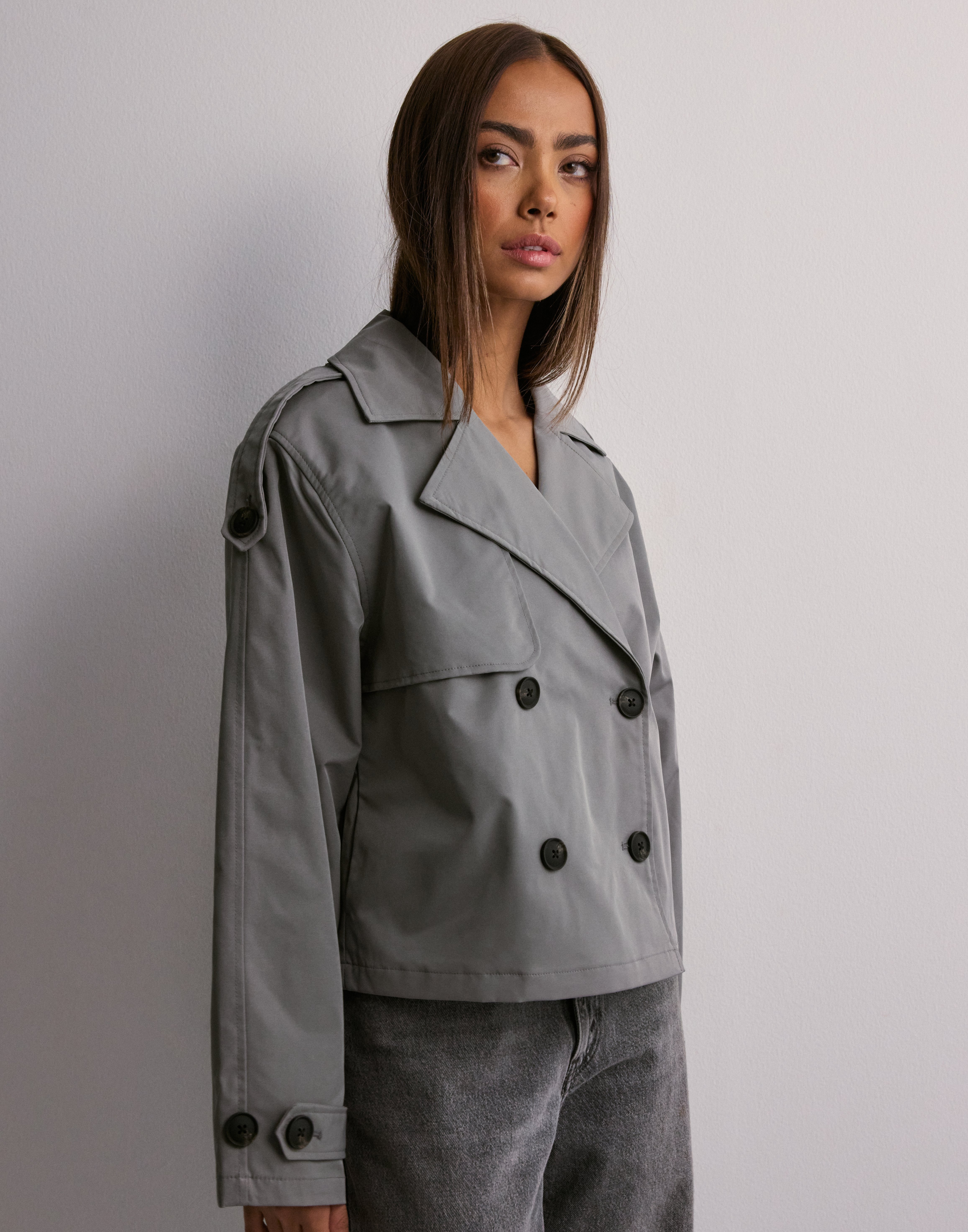 Buy JJXX JXCARLIE SHORT TRENCHCOAT OTW SN - Titanium | Nelly.com