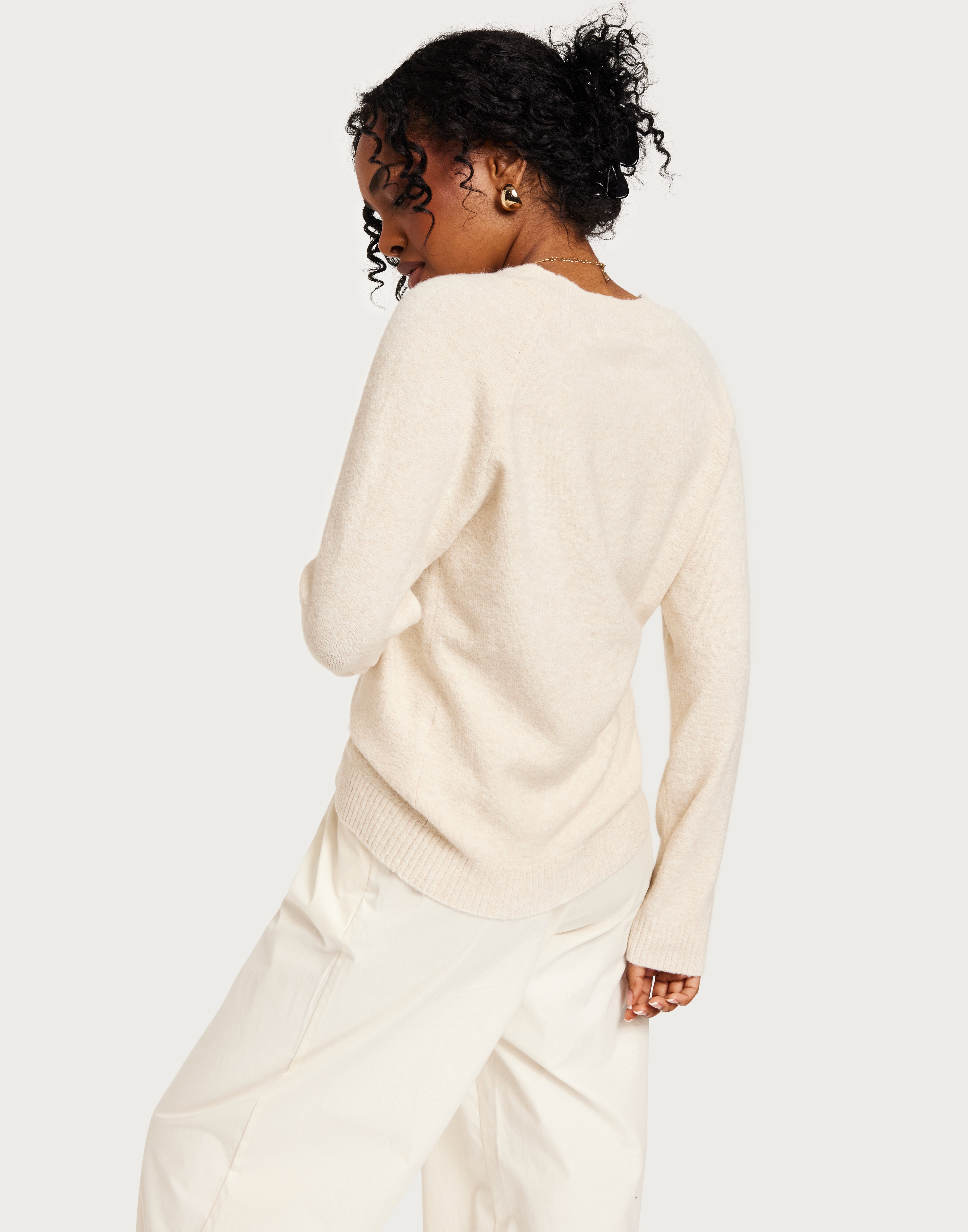 VERO MODA Vmdoffy Gebreide Trui Met Ronde Hals - Berk, Maat M - Zachte Comfort Top Voor Elke Dag