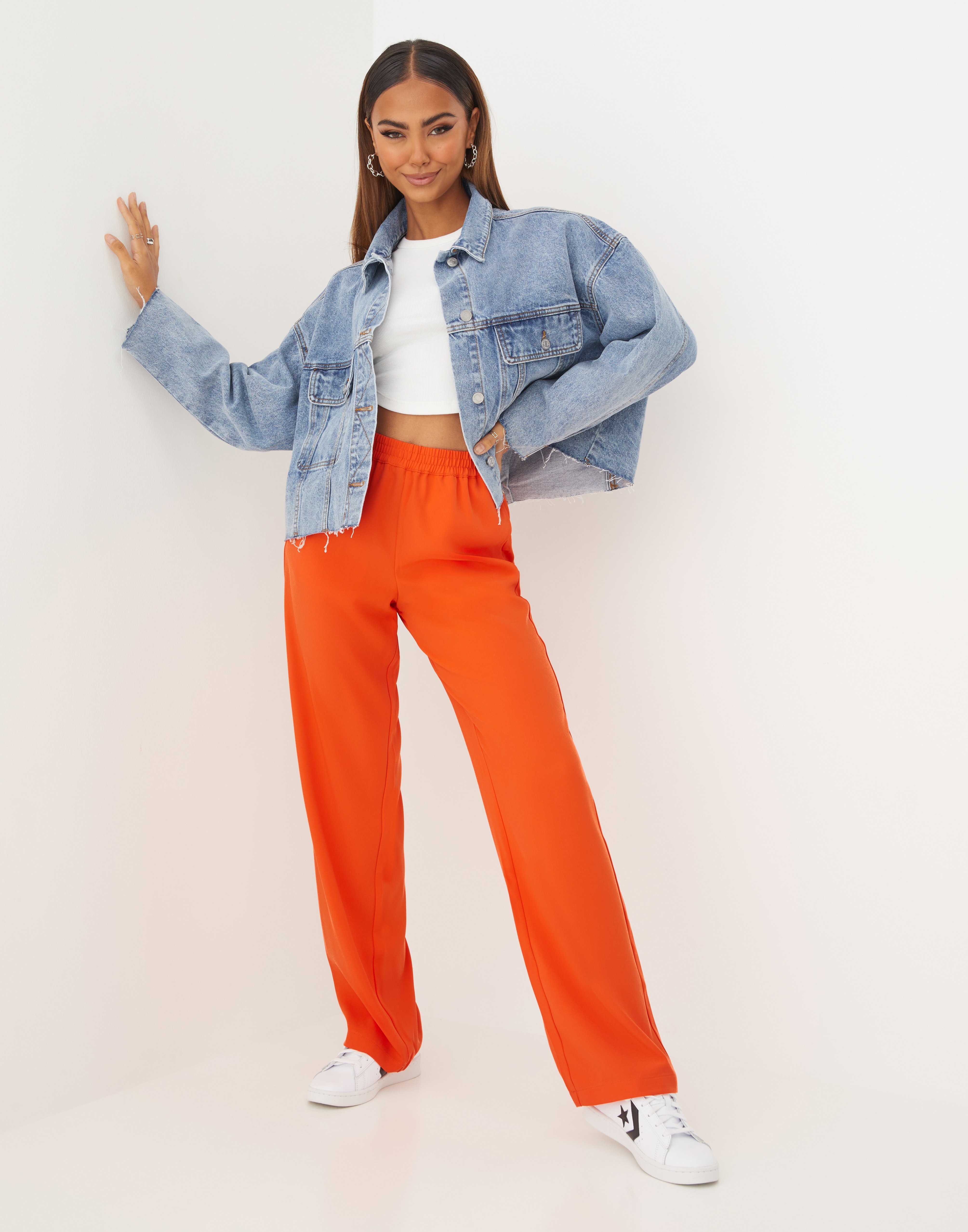 Buy JJXX JXPOPPY HW PANT PNT NOOS - Red Orange | Nelly.com
