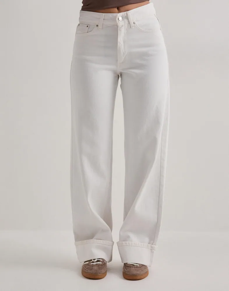 ONLY Onlella Mw Wide Fold Up Dnm White T jeans dam – bild 2