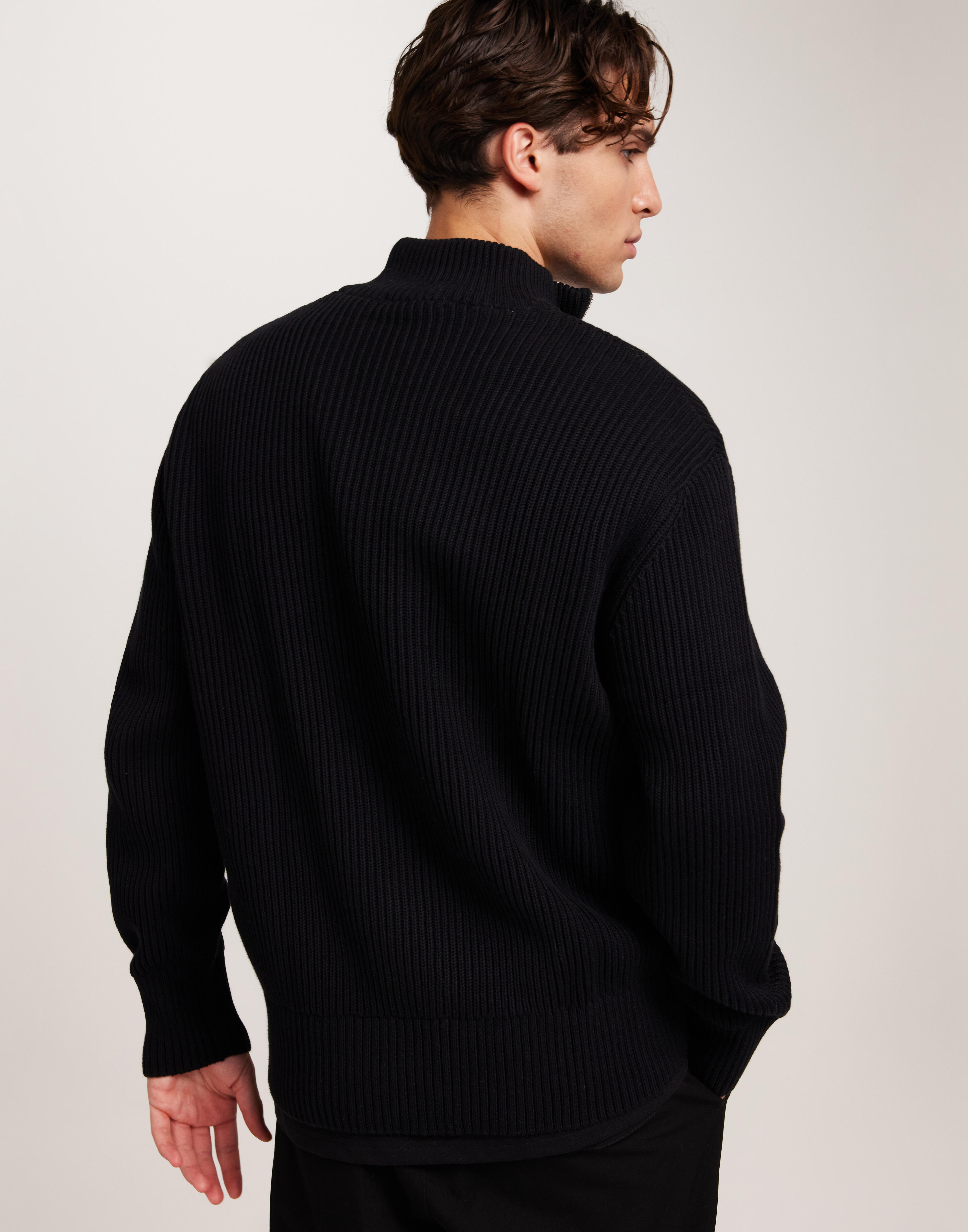 L’Appartement GENTLEMAN KNIT Buy Selected Homme SLHDRY LS KNIT RELAXED FULL ZIP - Black