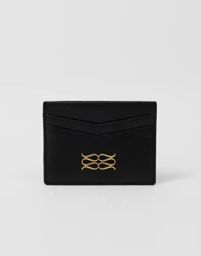 Malina - Sort - Monogram Leather Card Holder
