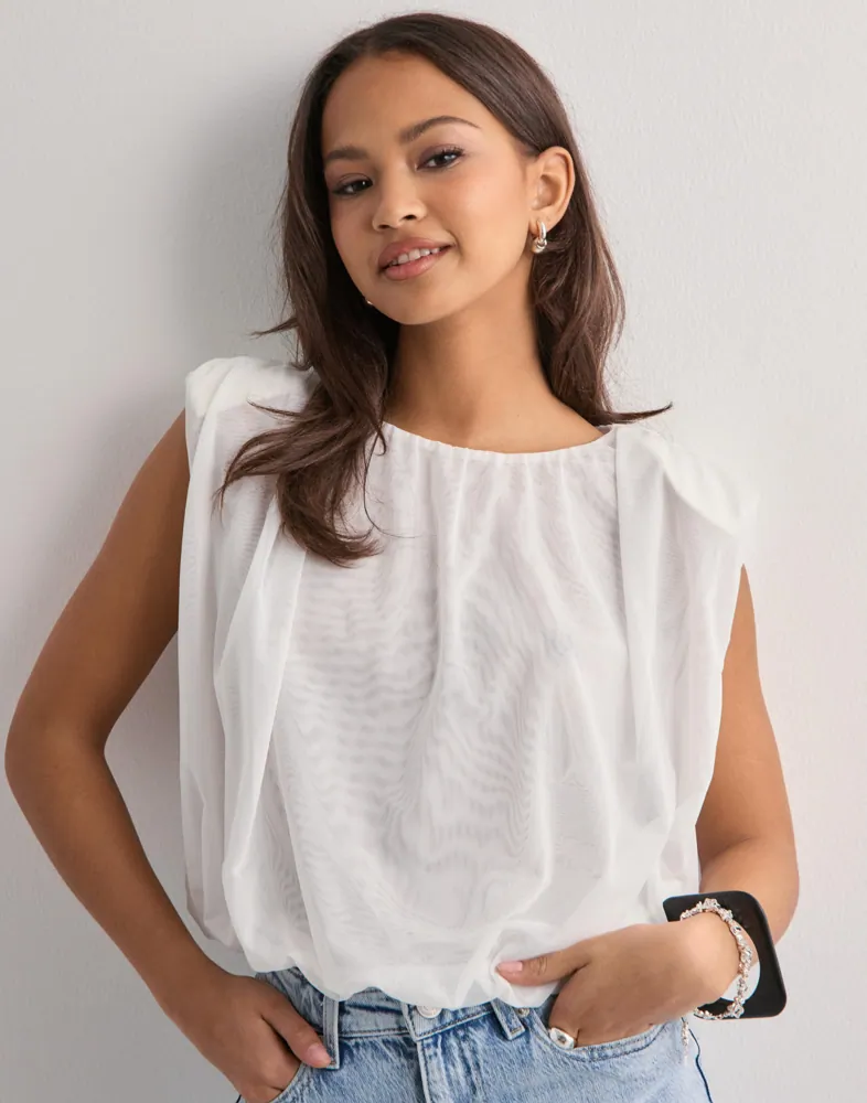Vero Moda - Vit - Vmsimone O-Neck Ballon Top Jrs Exp