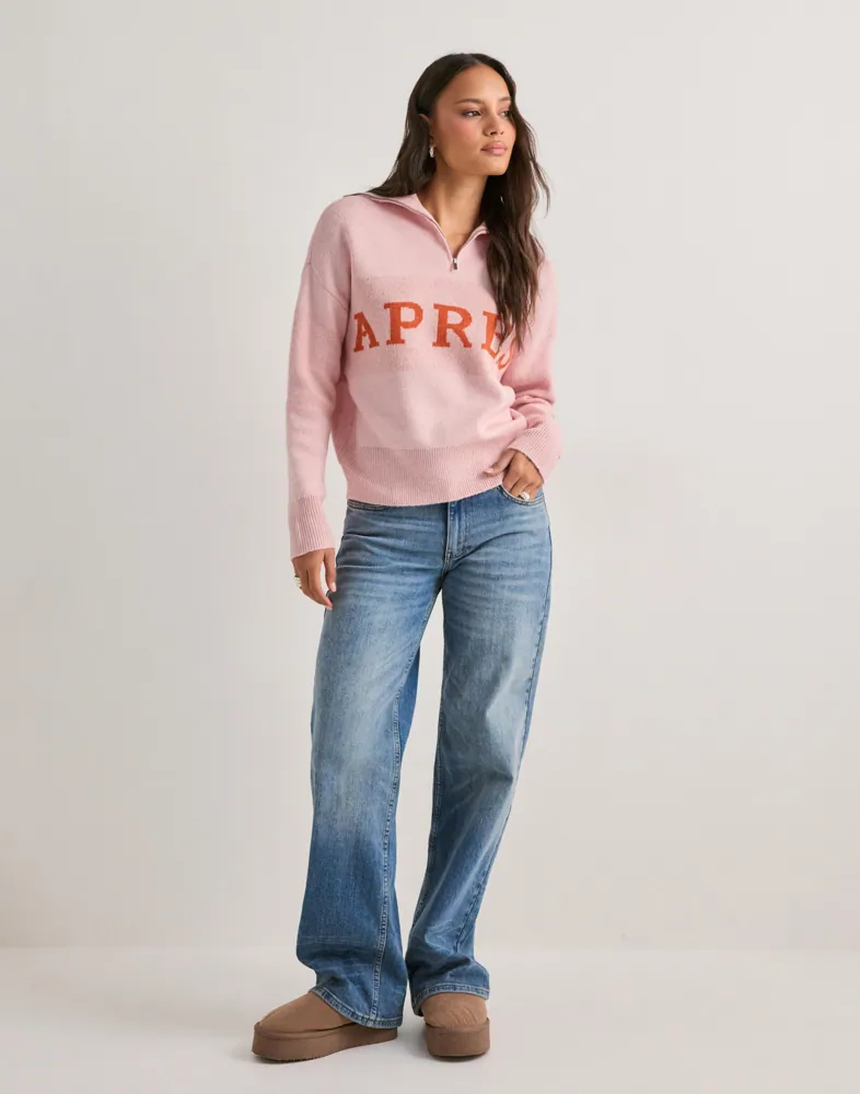 PIECES Pcjordan Ls Half Zip Knit Bc stickade tröjor dam – bild 3