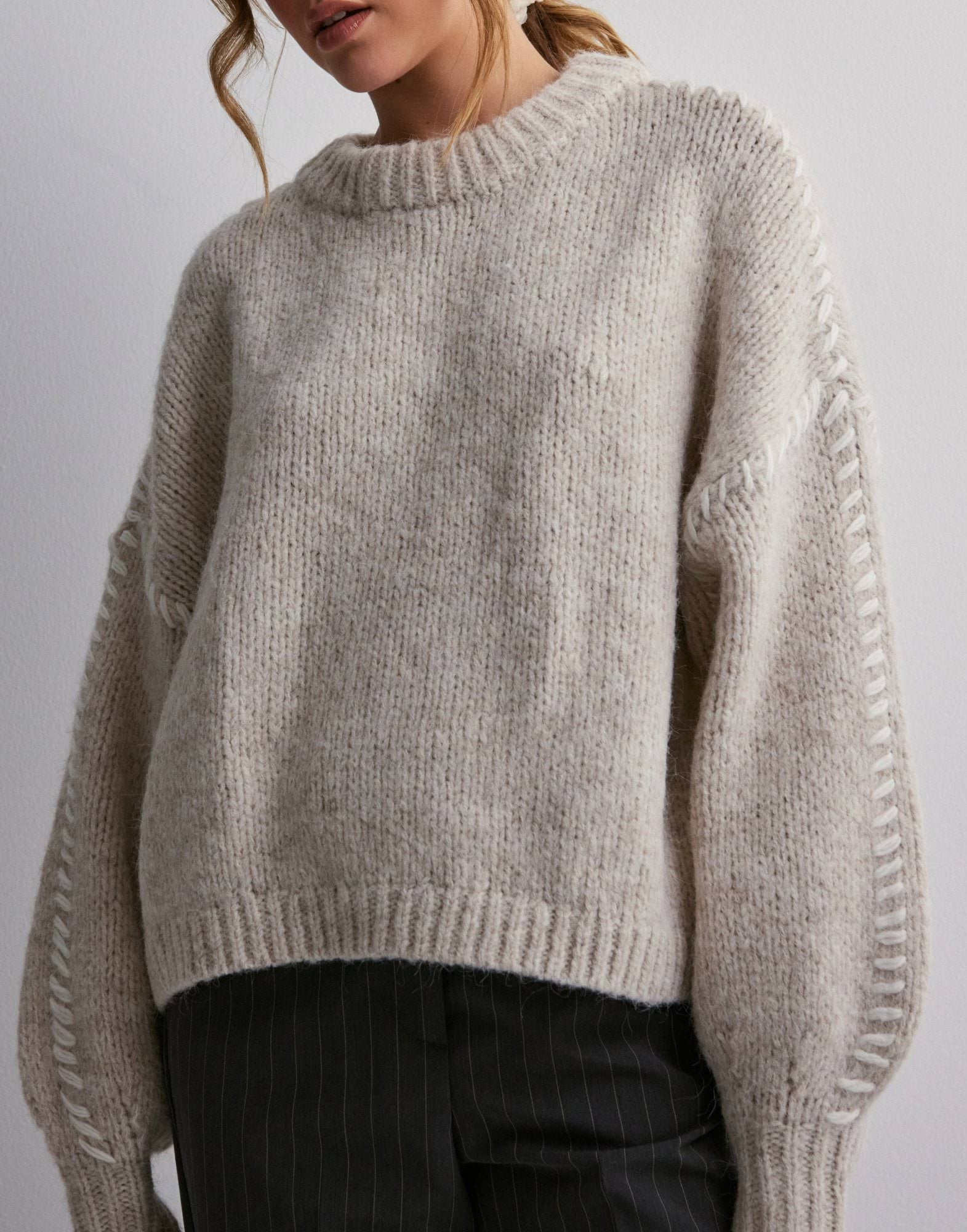 Yasfringa Ls O-Neck Knit Pullover  Birch