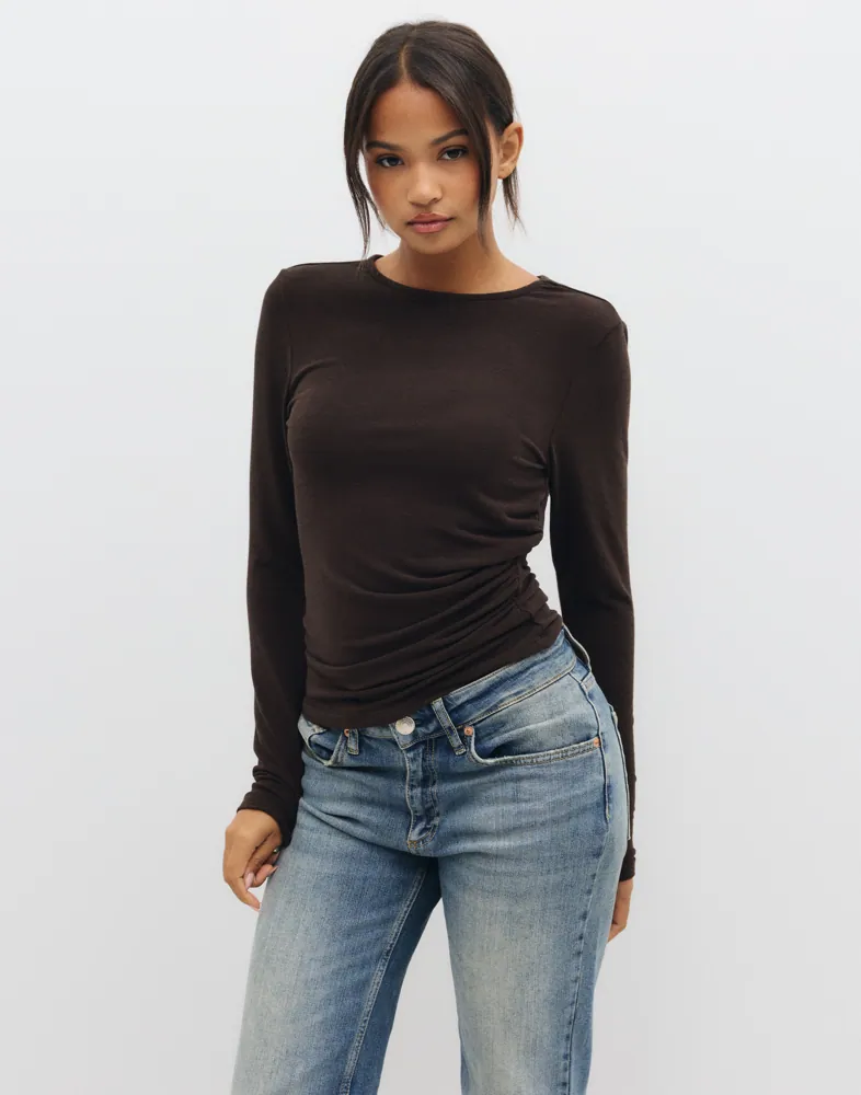 Onlglamour L/S Ruching Top Cc Jrs