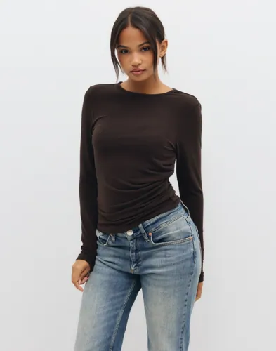 Onlglamour L/S Ruching Top Cc Jrs