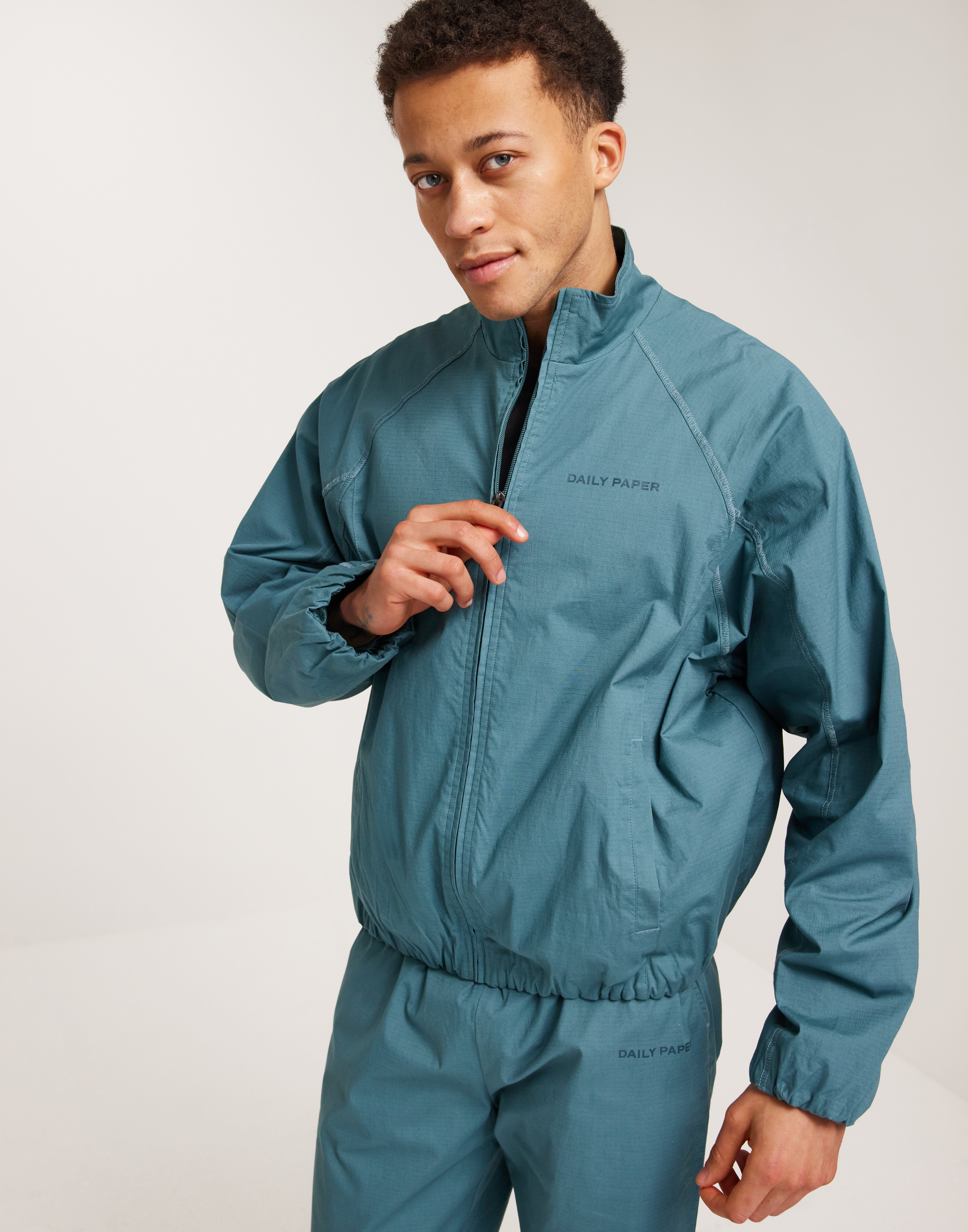 Buy Daily Paper halif track jacket Silver Green NLYMAN