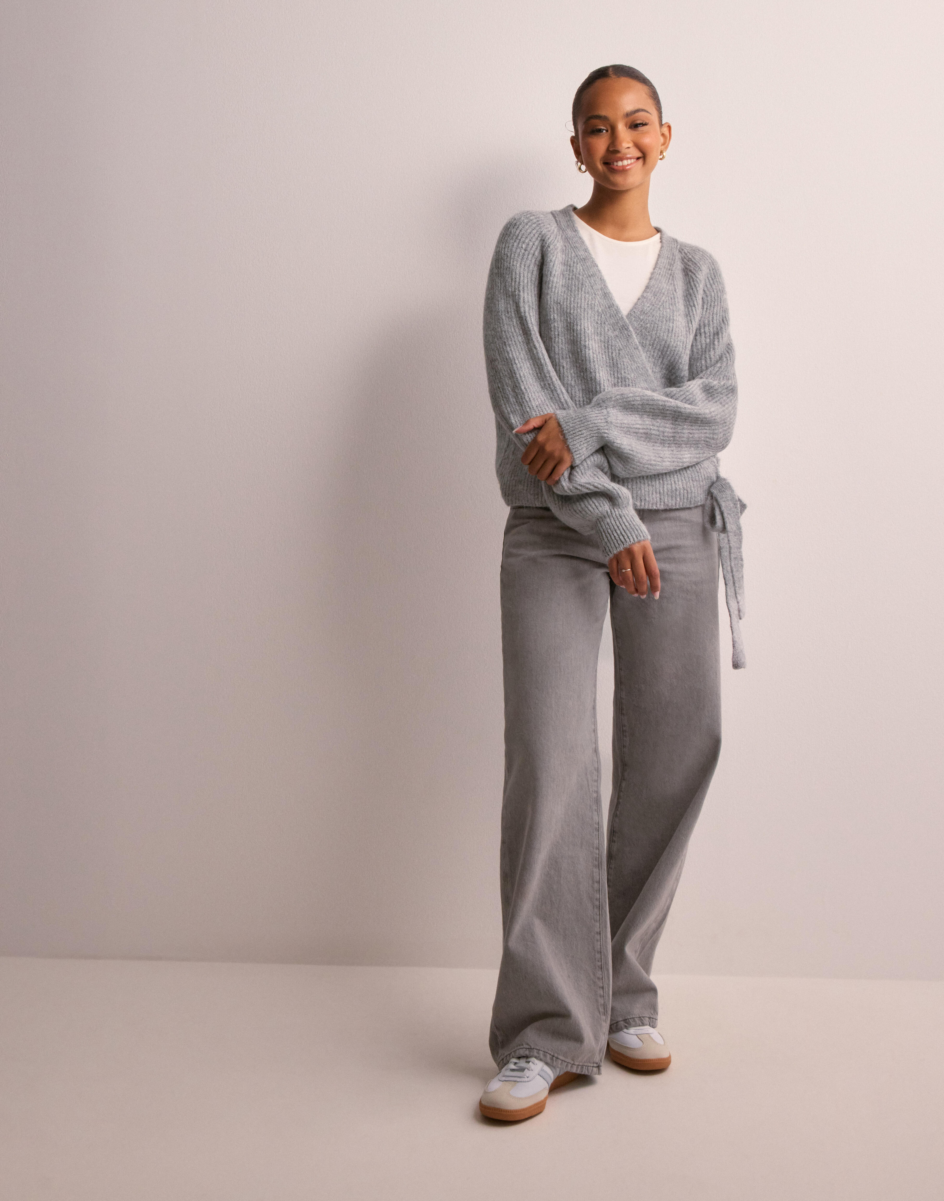 Onlpiemonte L/S Cardigan KNT Noos, lichtgrijs gem., M