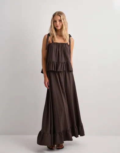 Pieces - Ruskea - Pcjulia Hw Volume Ankel Skirt Wvn D