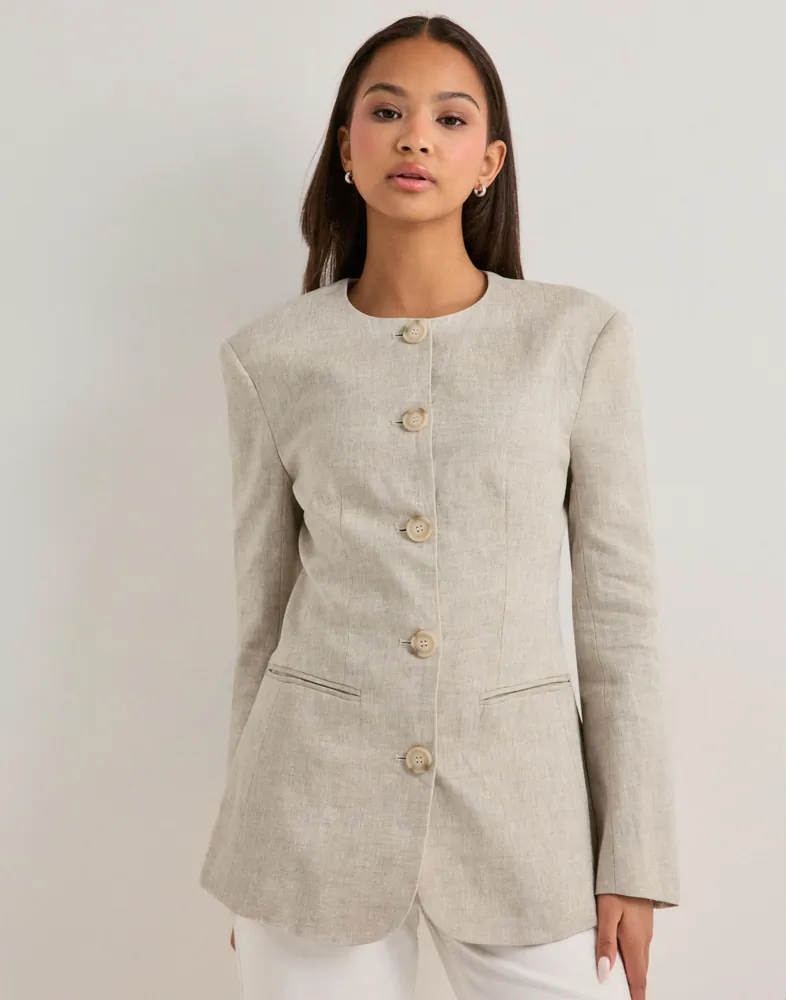Carol Fitted Round Neck Linen