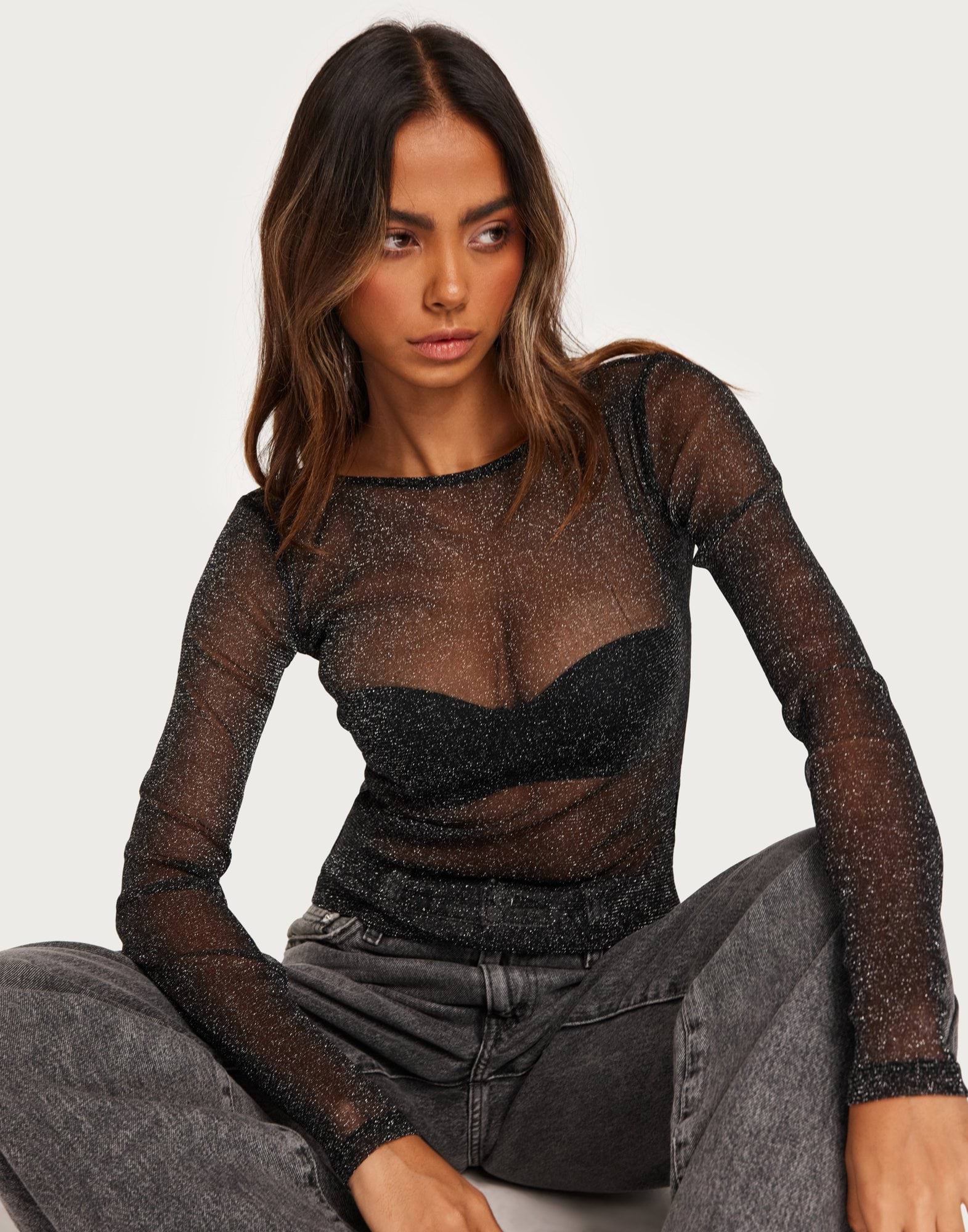 Sparkle Mesh LS Top