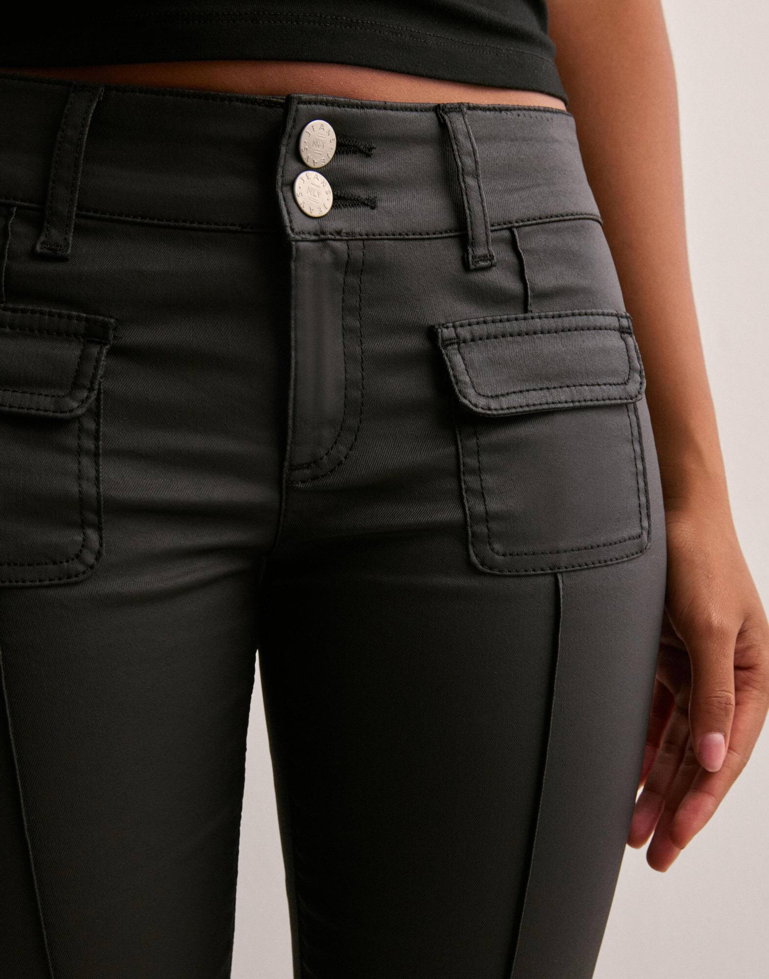 Buy Nelly Low Waist Bootcut Pocket Jeans - Black | Nelly.com