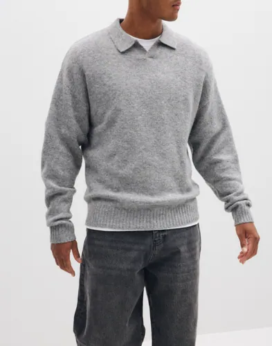 JACK & JONES Jjesoho Ollie Knit Split Neck Sn Långärmad piké pikéer herr – bild 2