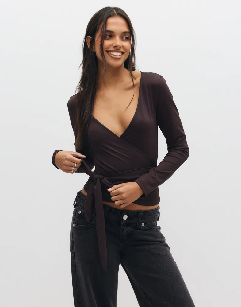 Pcester Ls Wrap Top Mwa Jrs