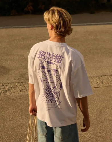 Woodbird Beam Lucky Tee T-shirts med tryck Vit