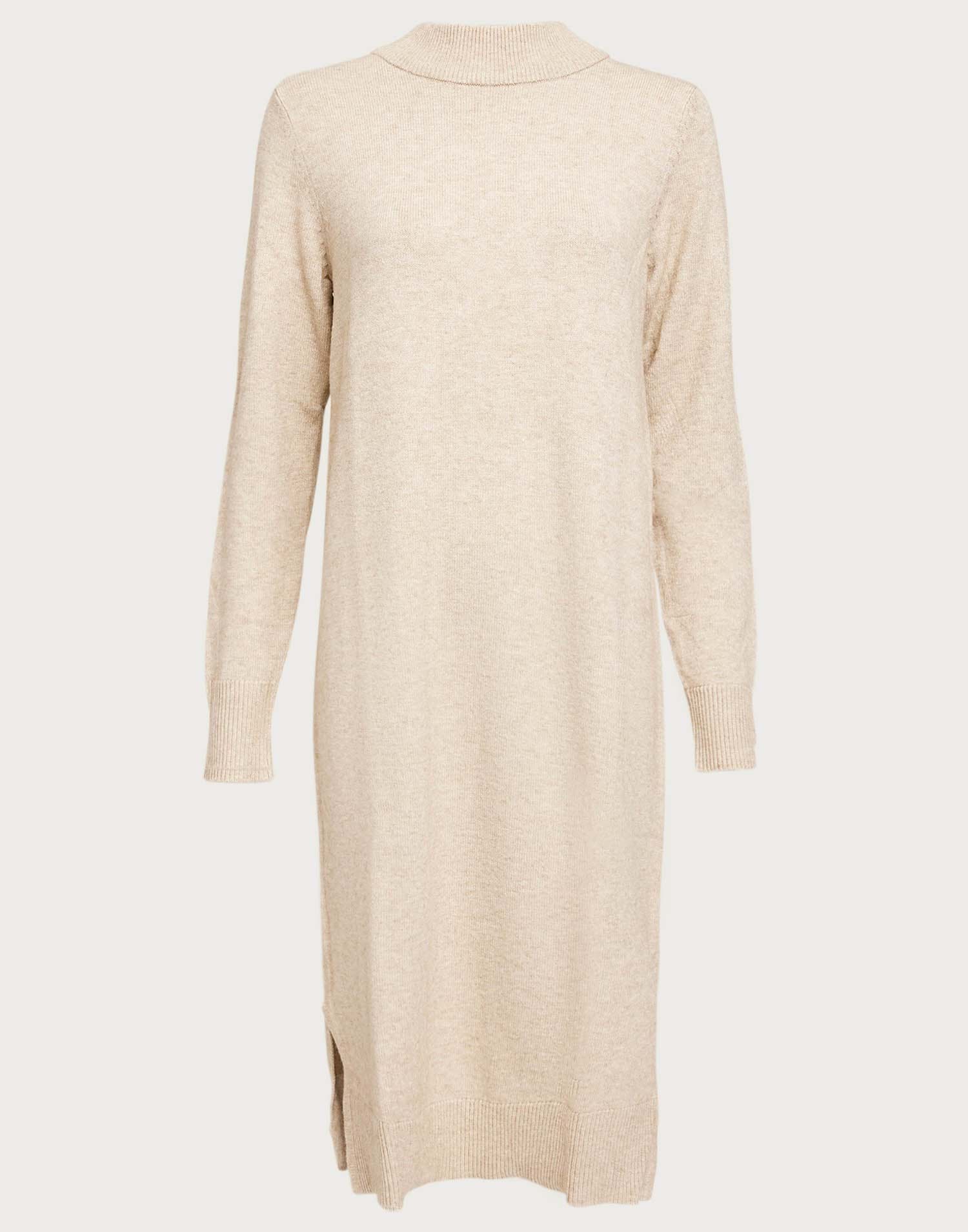 VIRIL CREW NECK L/S MIDI DRESS - NO