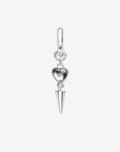 BOW19 - Silver - Heart Drop Earring