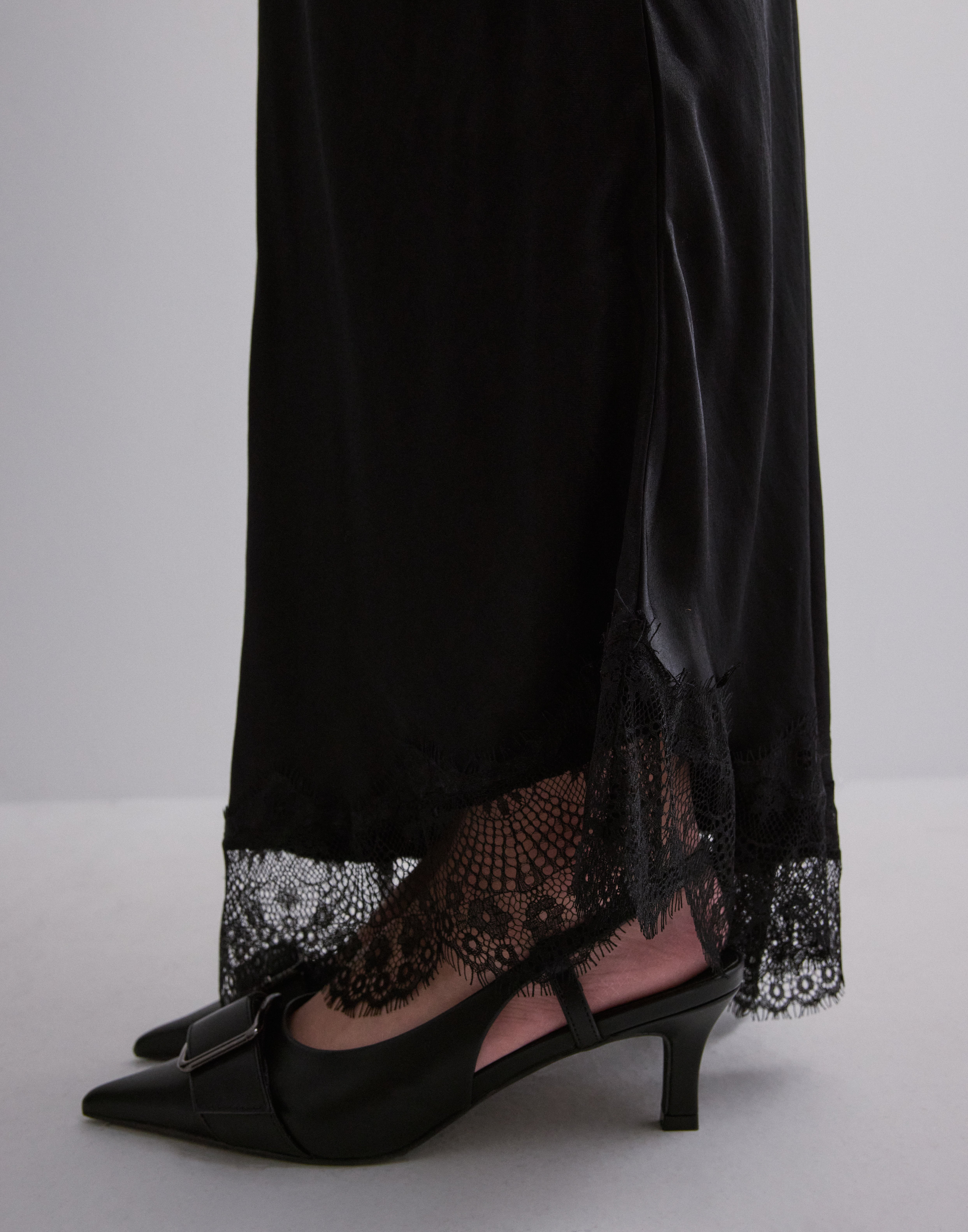 Veroni Satin Lace Skirt