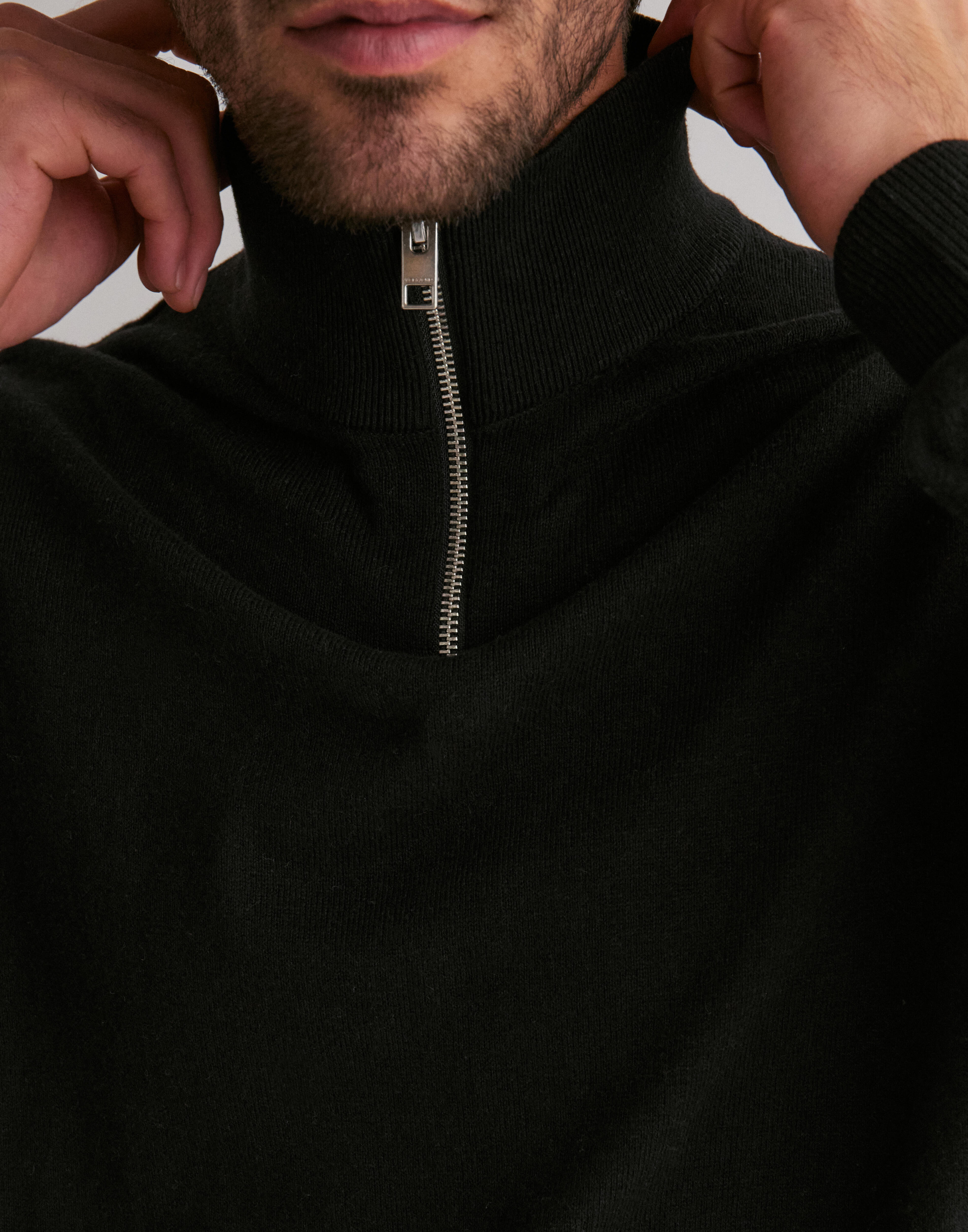 Pull Jack & Jones Jjeemil - Col Zip Demi-Lune - 60% Coton - Coupe Droit - Confortable Et Tendance