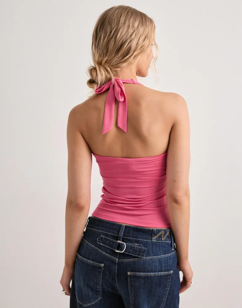 Nelly Built In Bra Halterneck Top toppar & linnen dam – bild 2