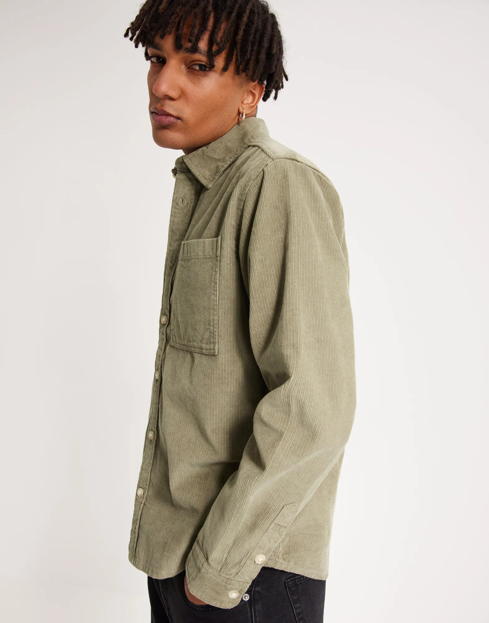 SLHLOOSEFINN LS CORD OVERSHIRT W