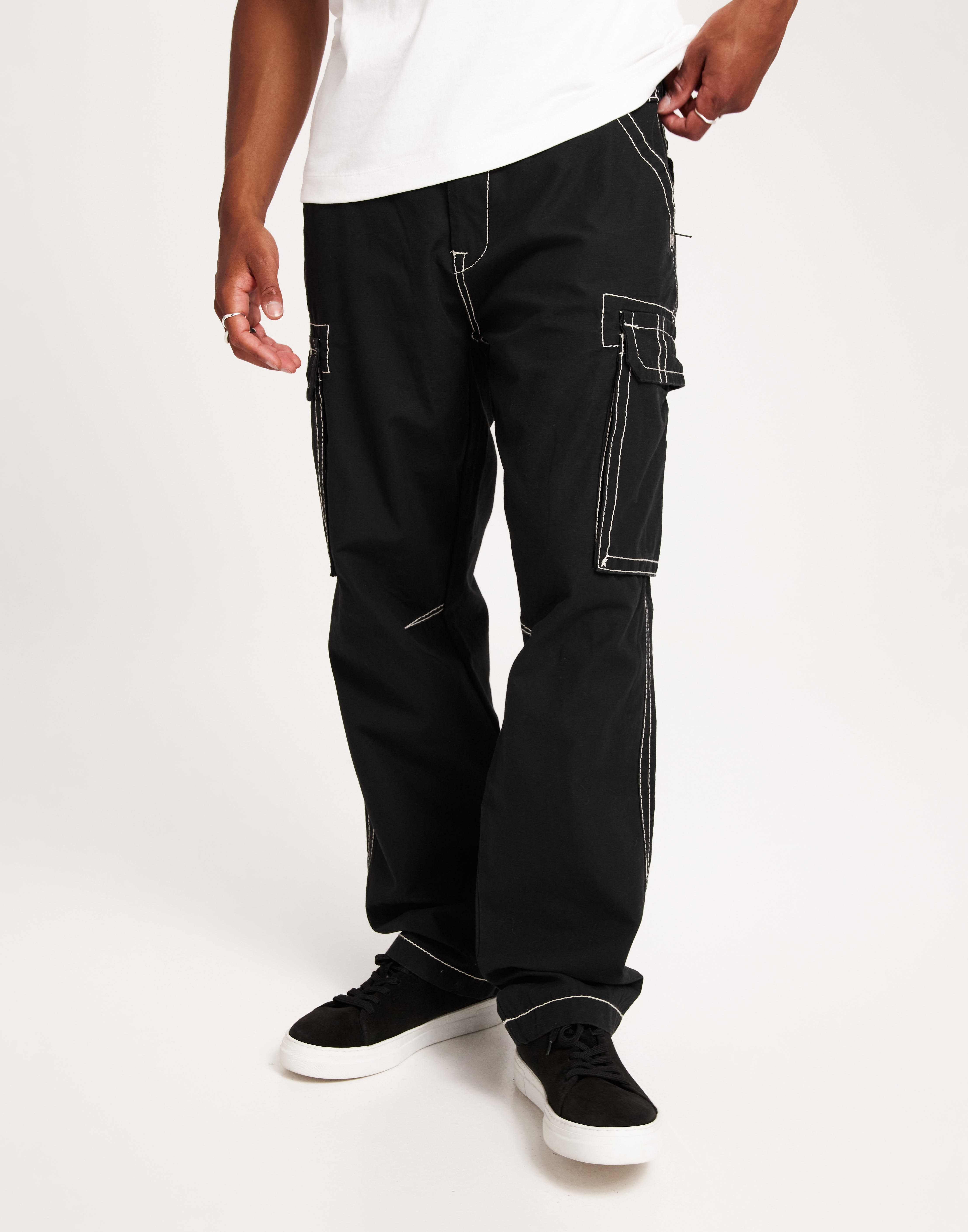 True Religion Cargo Pants Big T Cargobukser Sort