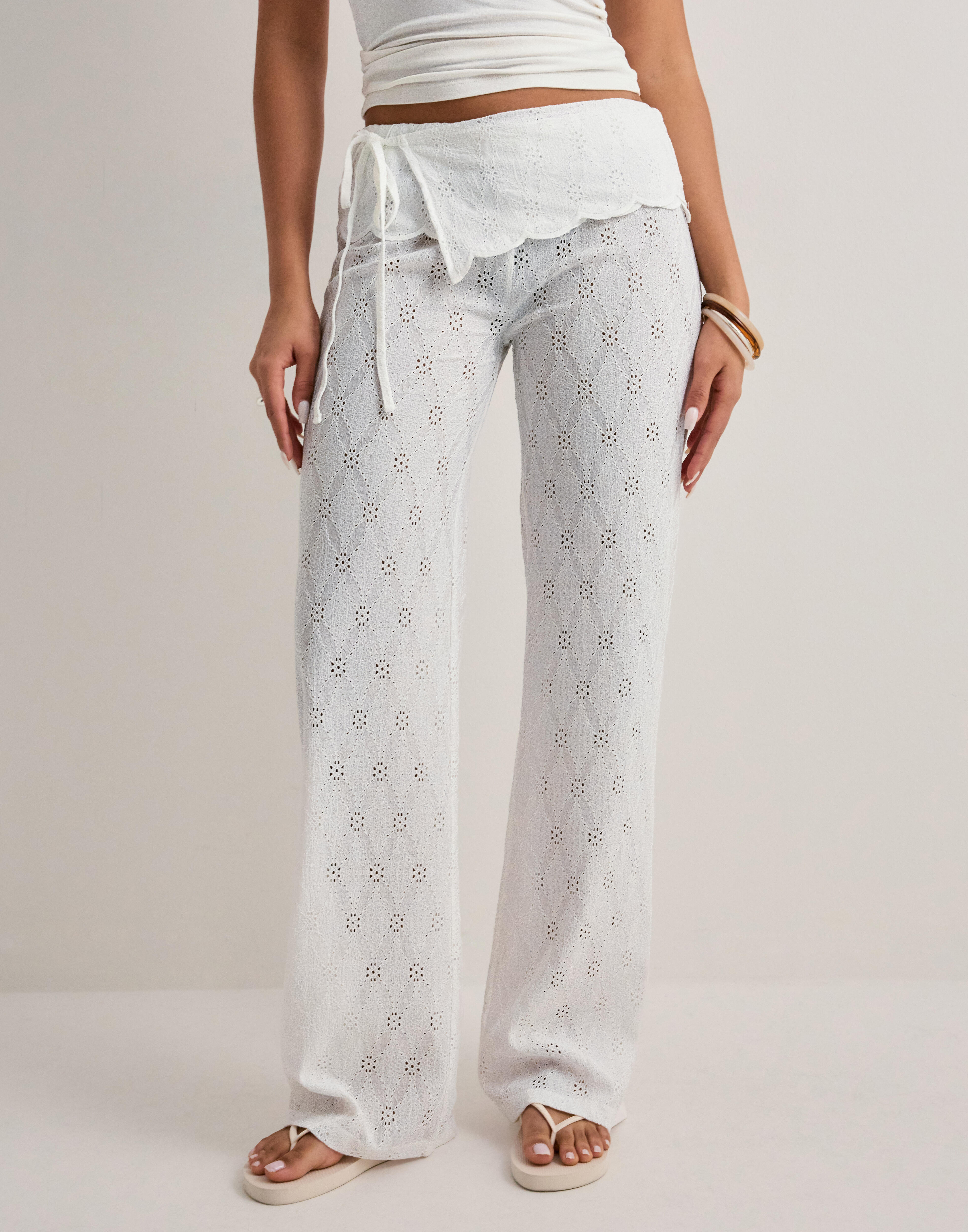 Broderie Anglais Tie Pants