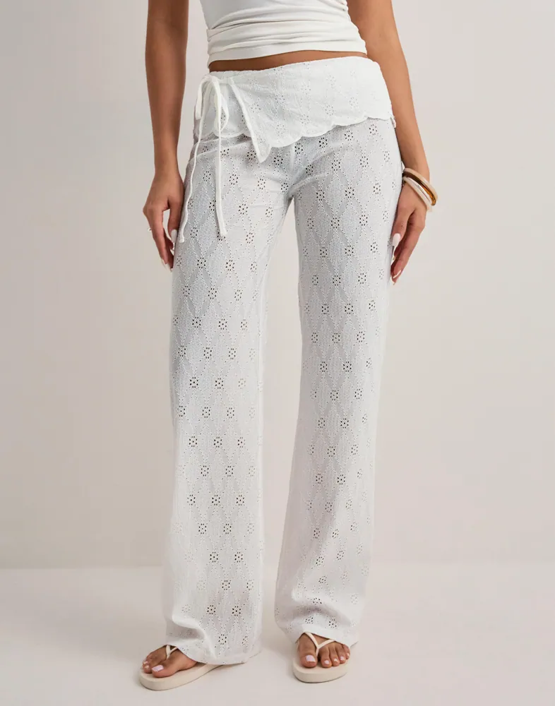Broderie Anglais Tie Pants
