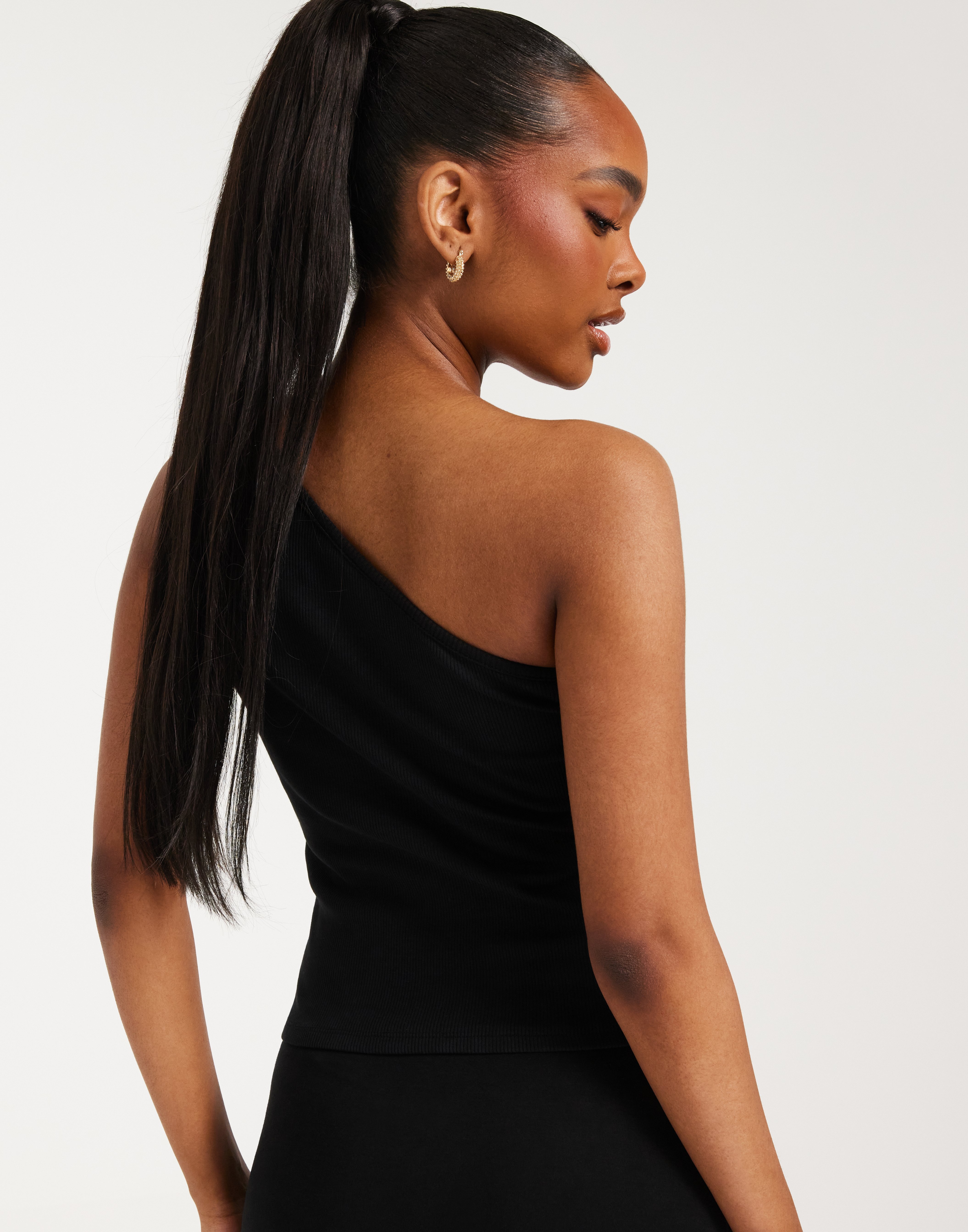 Buy JJXX JXFUNDA STR ONE SHOULDER RIB TOP JR - Black | Nelly.com