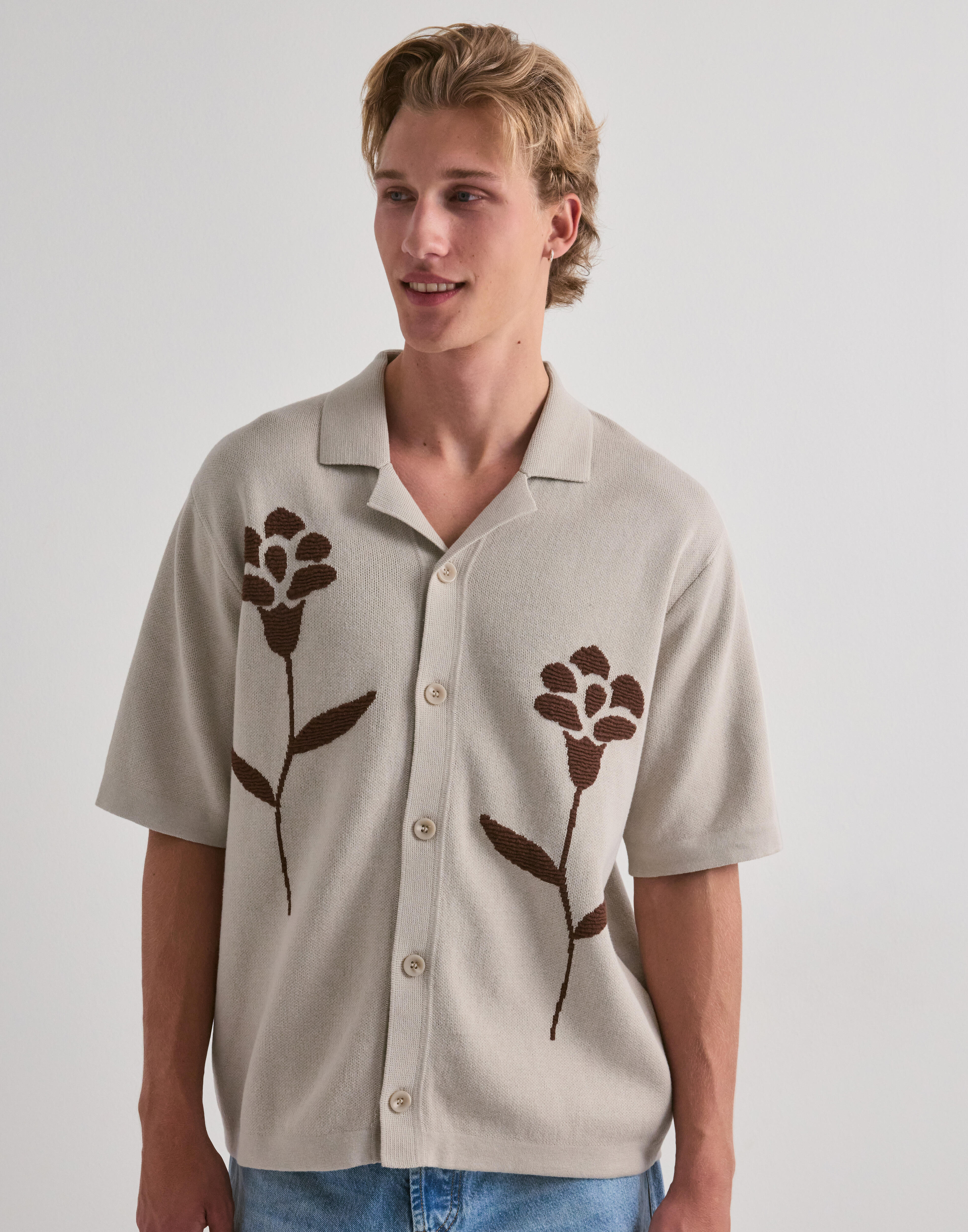 Buy Jack & Jones JORMONTAUK CROCHET SHIRT SS SA26 LN - Cashmere