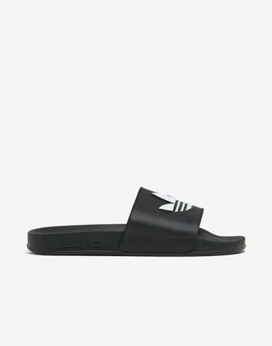 Svarta Adilette badtofflor från Adidas Originals med bred logga-fotrem