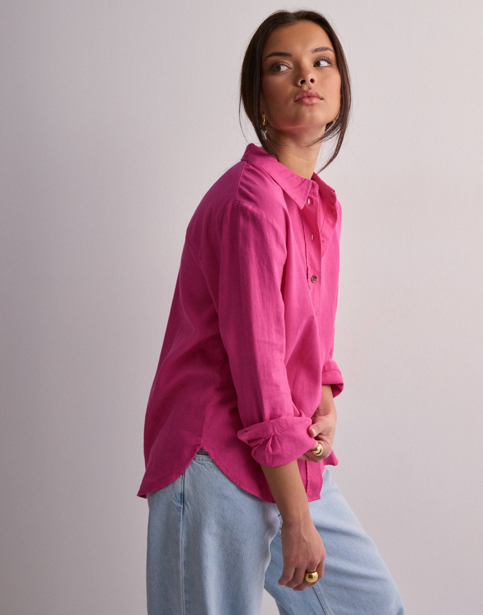 JDY Jdysay L/S Linen Loose Shirt Wvn Noos Women's Shirt (1-Pack