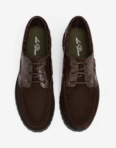 LES DEUX Croco Mix Boatshoe Finskor herr – bild 2