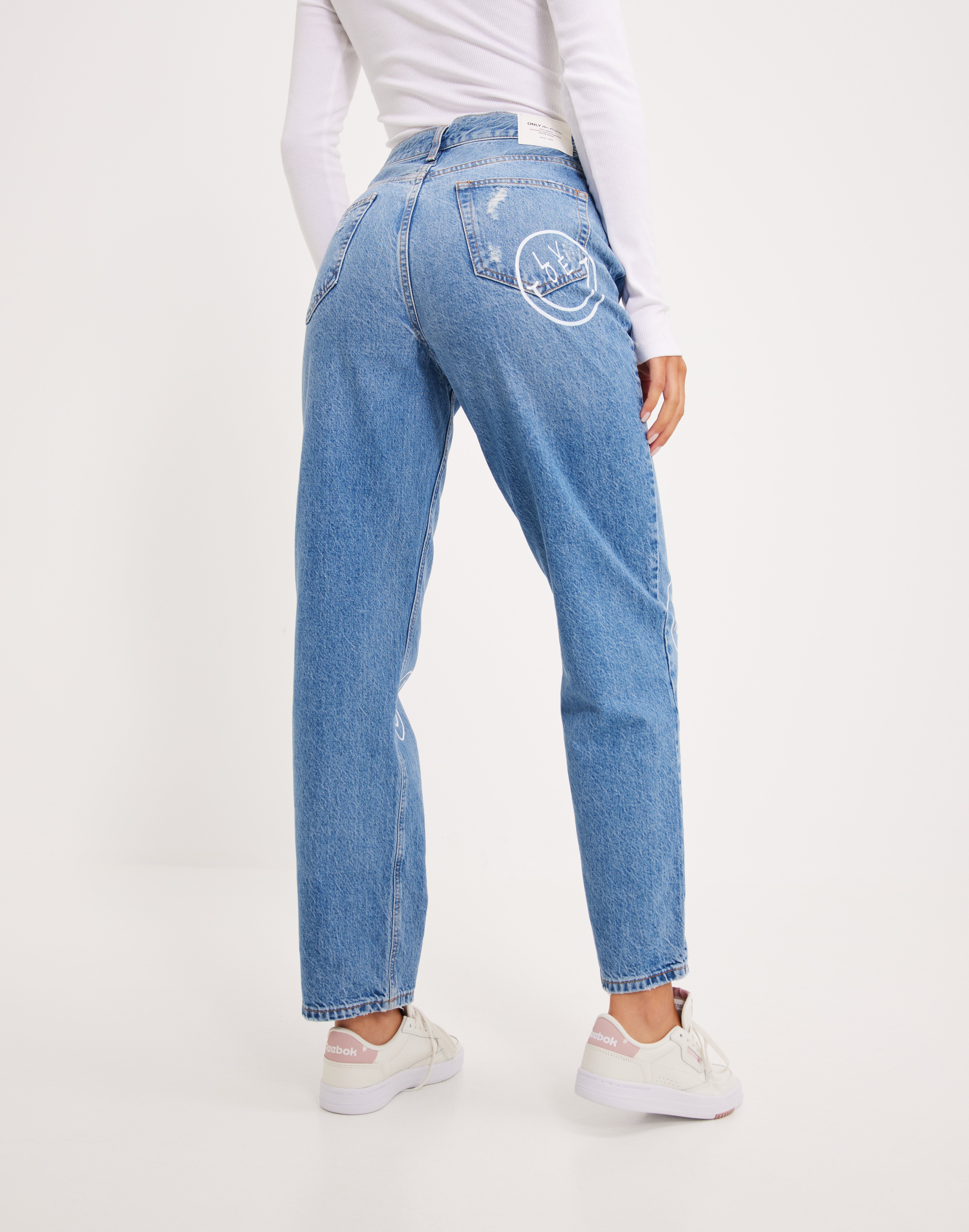 Buy Only ONLROBYN EX HW ST LA SMILE JNS CRO - Medium Blue Denim