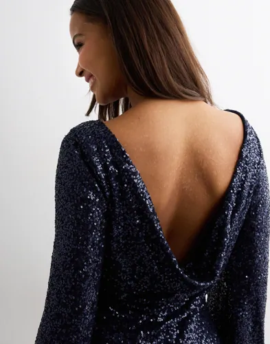 Nelly Sparkling Cowlneck Dress festklänningar dam – bild 3