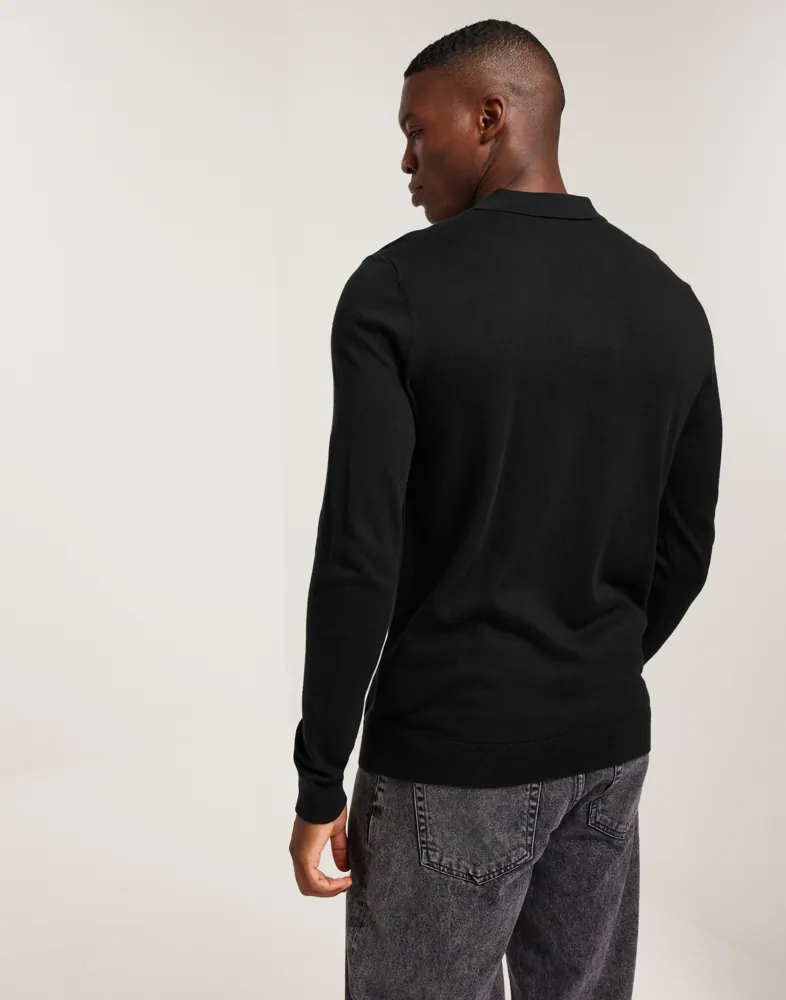 SLHBERG LS KNIT POLO NOOS