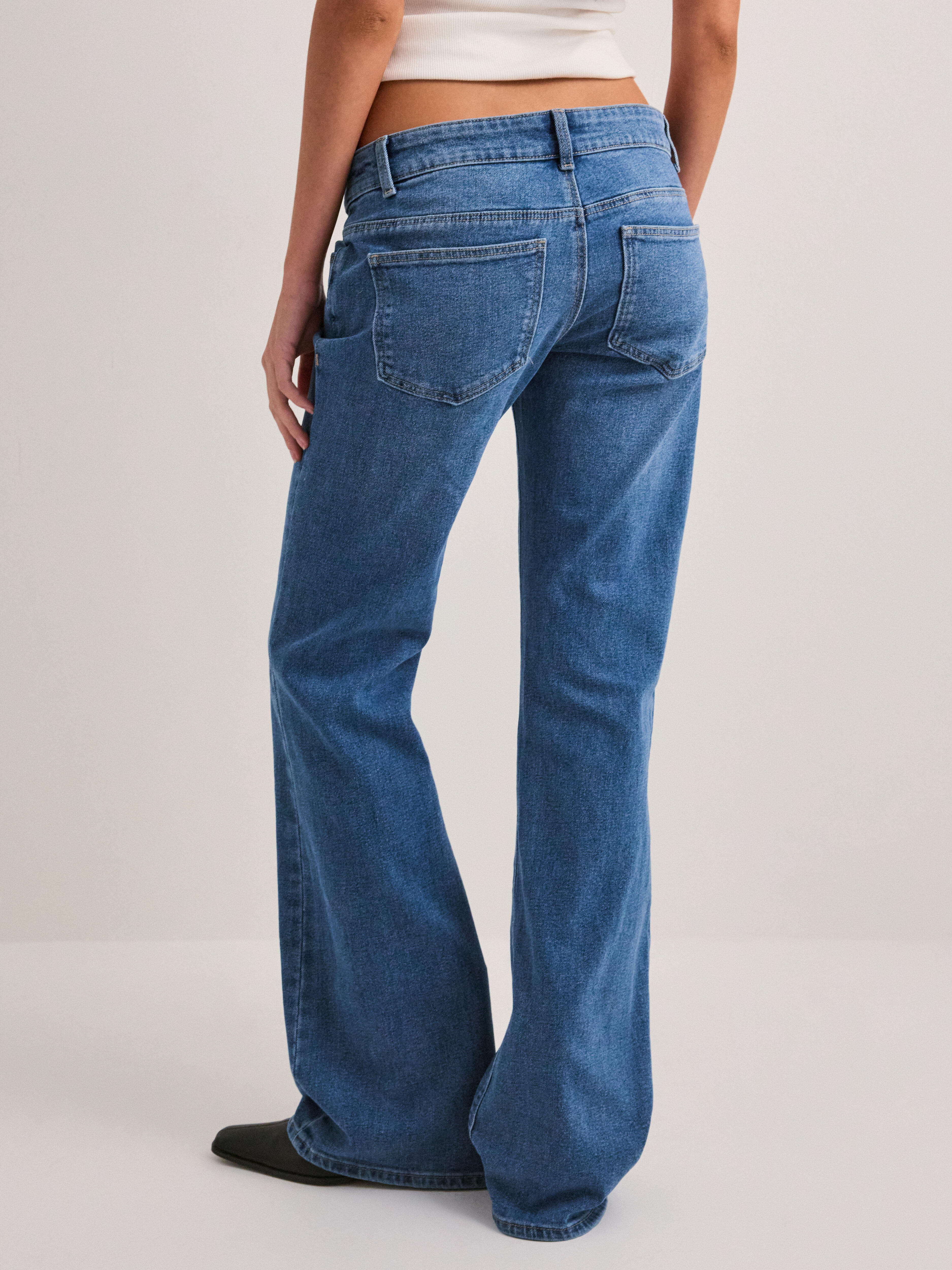 Buy Only ONLLOLA SUPER LOW WAIST FLARED PIM - Light Blue Denim