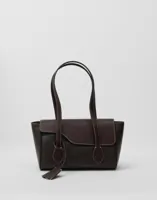 ATP ATELIER - Brun - Eira Contrast Stitch Grained Calf Bag