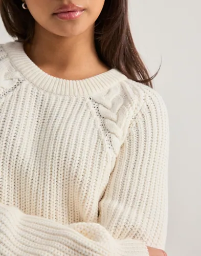 Nelly - Hvid - Braided Knit Sweater