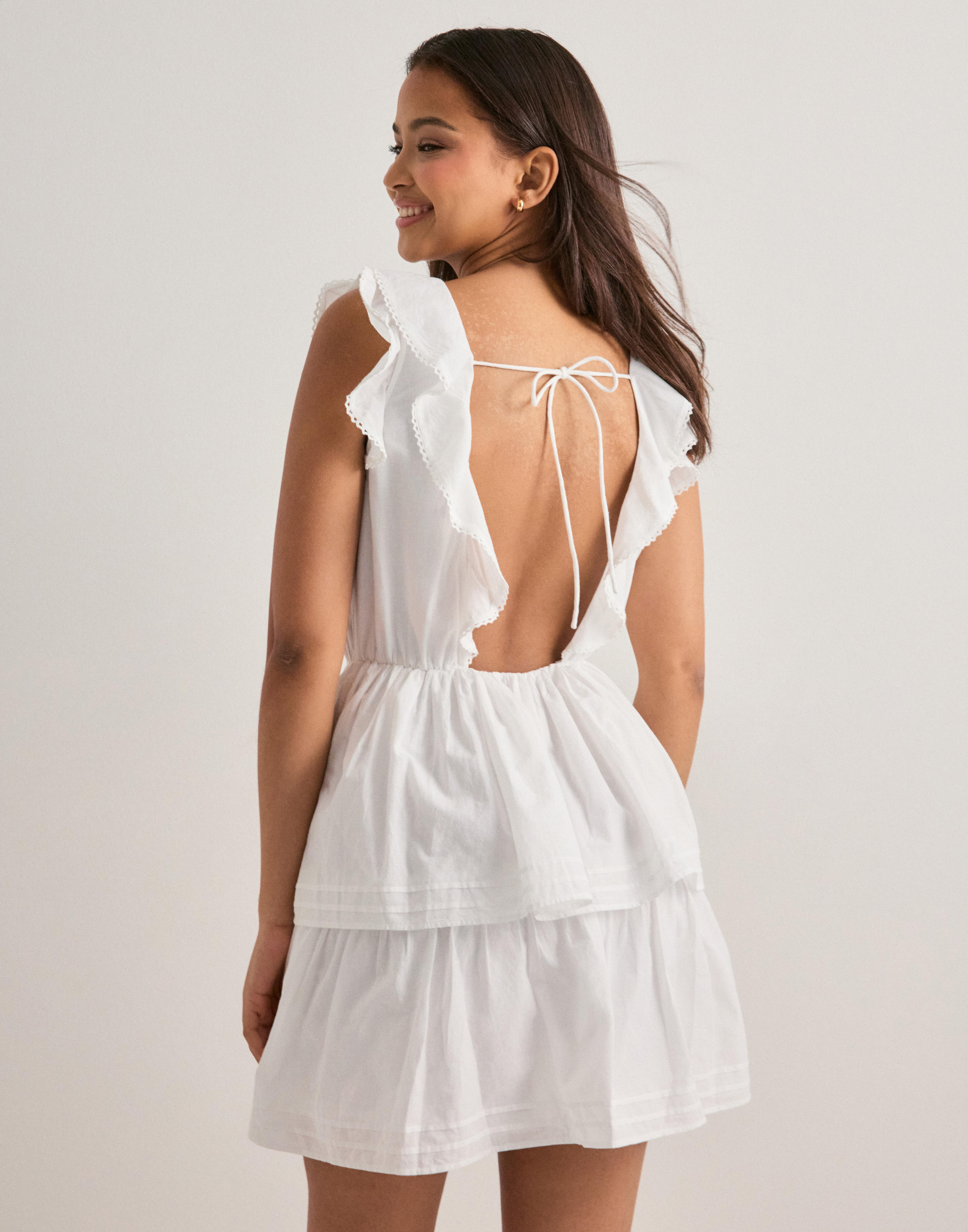 Buy Nelly Perfect Frill Dress - White | Nelly.com