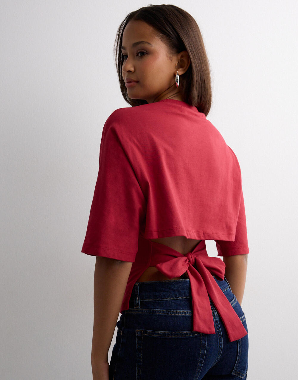 Buy Nelly Open Back Tie Tee - Red | Nelly.com