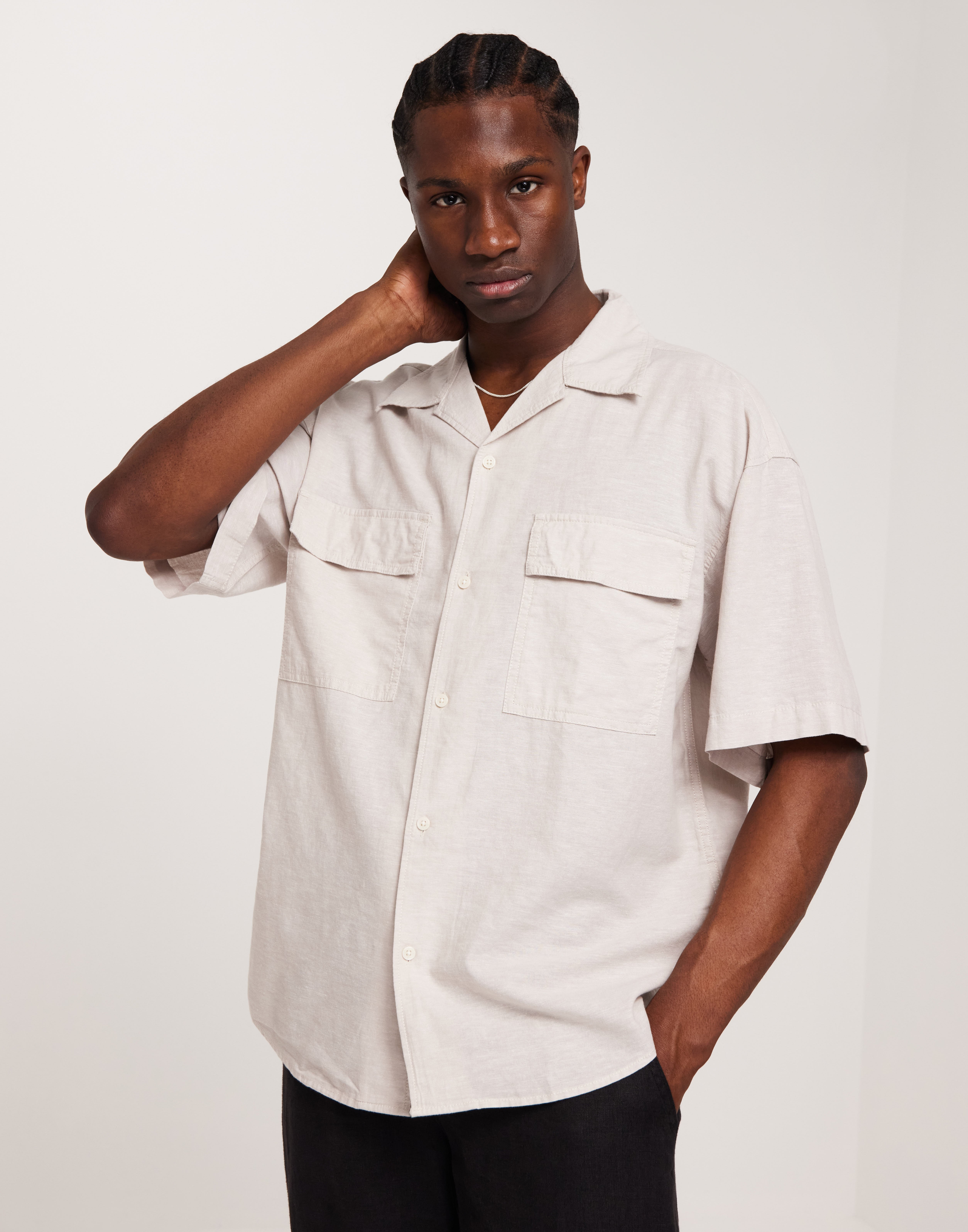 Jack & Jones Jorsummer Linen Blend Resort Shirt Hørskjorter Beige