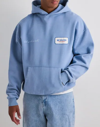 Que Sera Sera Wyatt Washed Hoodie Hoodies Blå