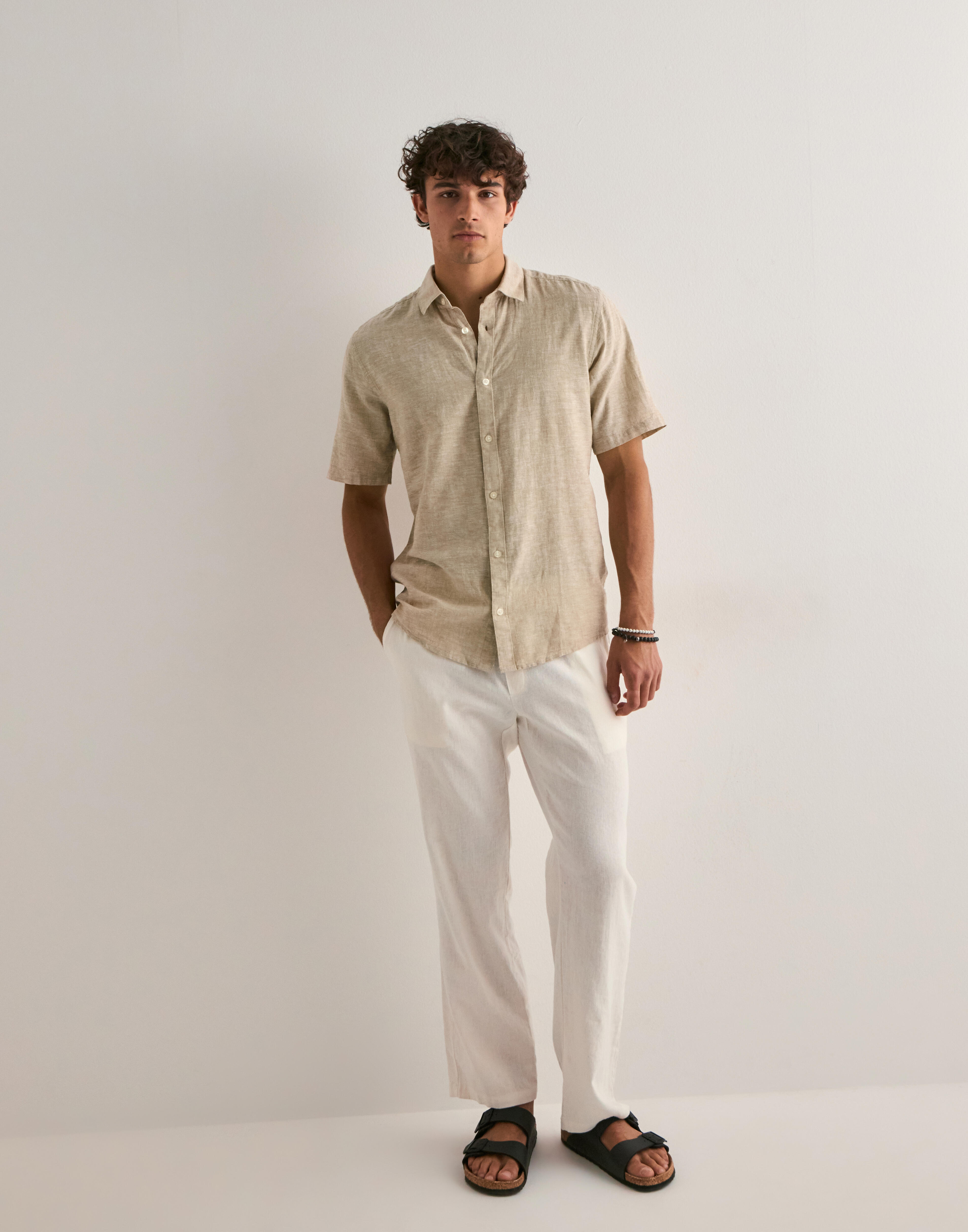 Only & Sons Onscaiden LS Solid Linen MAO Shirt Noos Camicia in Lino da
